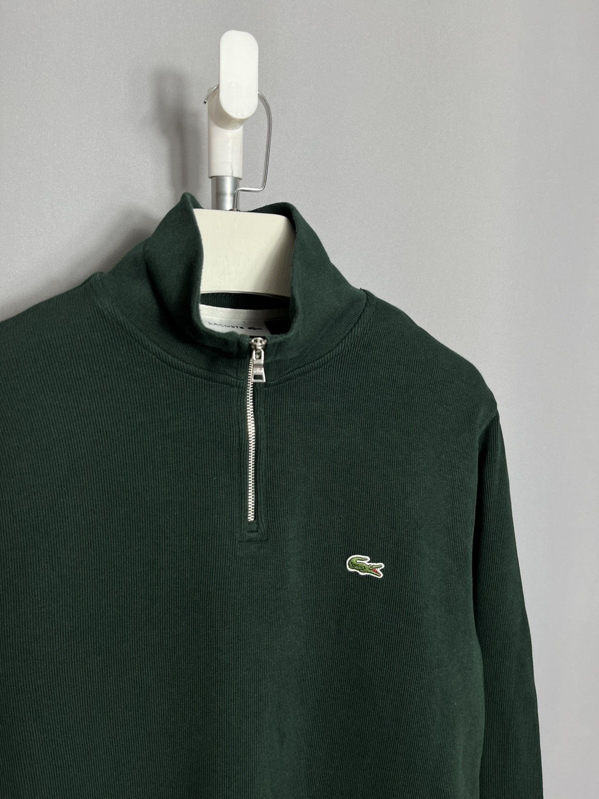 Lacoste Lacoste mens sweatshirt zip-up high neck green cotton Size US XL / EU 56 / 4 - 2 Thumbnail