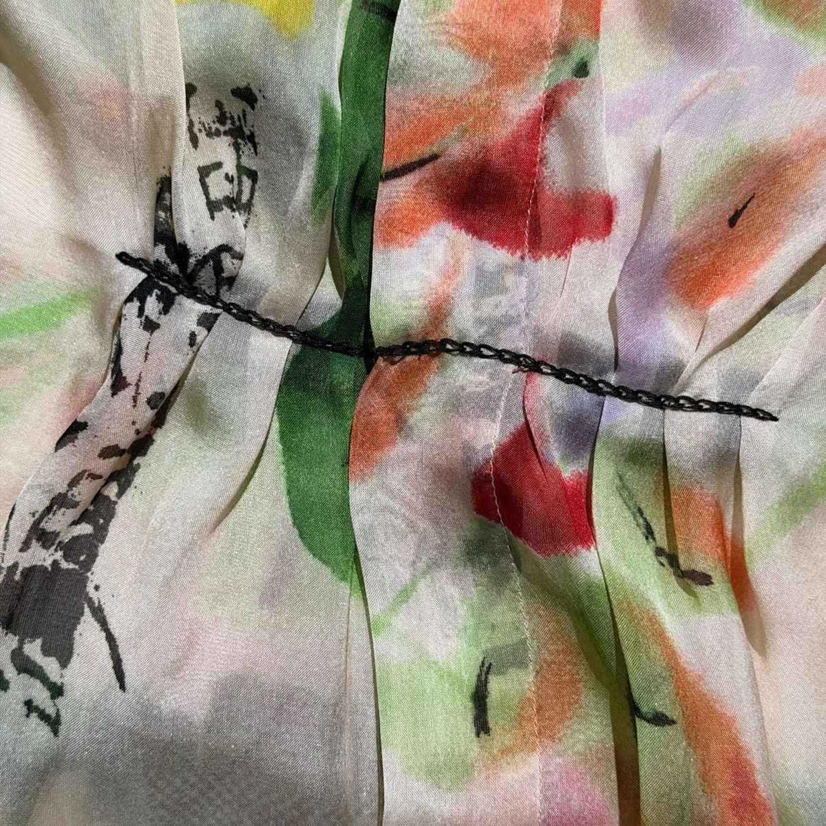 Jean Paul Gaultier Silk floral cinch button down Size L / US 10 / IT 46 - 4 Thumbnail