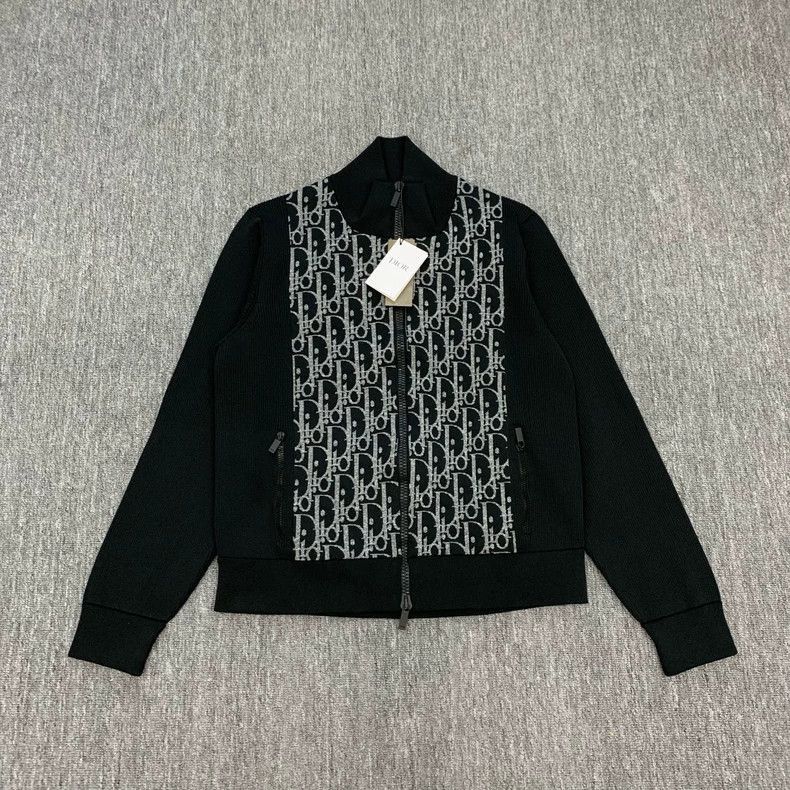 Dior Dior Black Monogram Knit Jacket Size US XXL / EU 58 / 5 - 1 Thumbnail