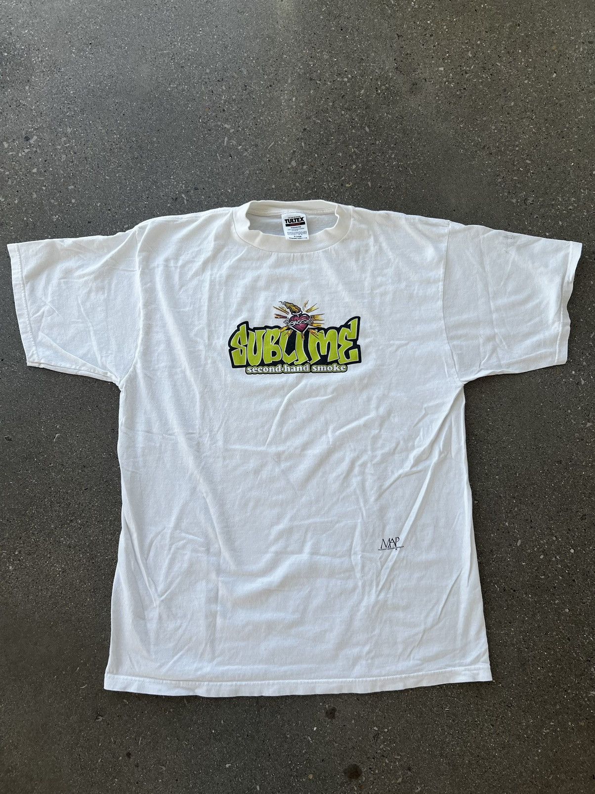 image of Band Tees x Sublime Vintage 90’S Sublime Second Hand Smoke Special Edition Tee in White (Size XL)