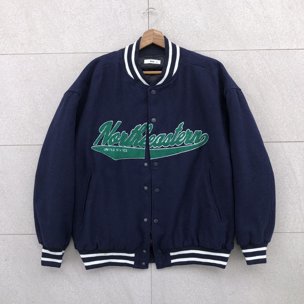 Japanese Brand Japanese Brand WEGO Melton Patch Stadium Wool Varsity Jacket Size US M / EU 48-50 / 2 - 3 Thumbnail