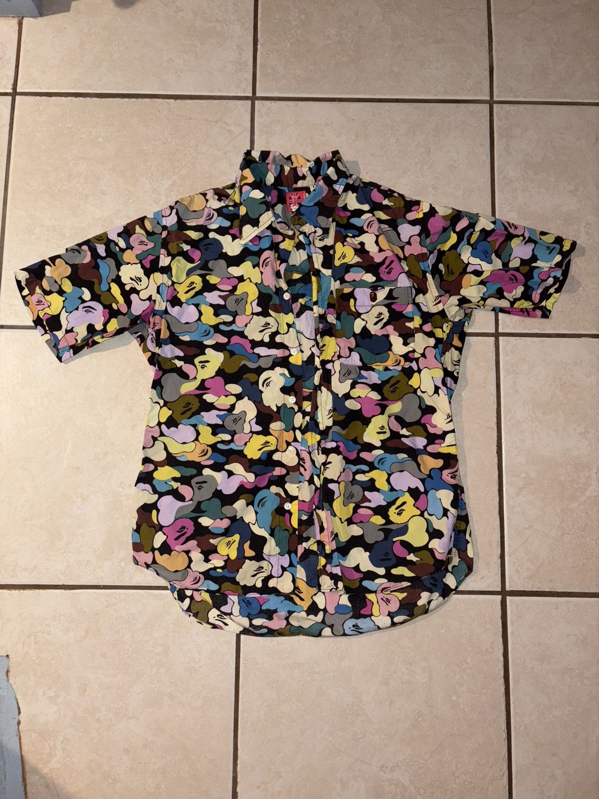 RARE bathing ape button up shirt
