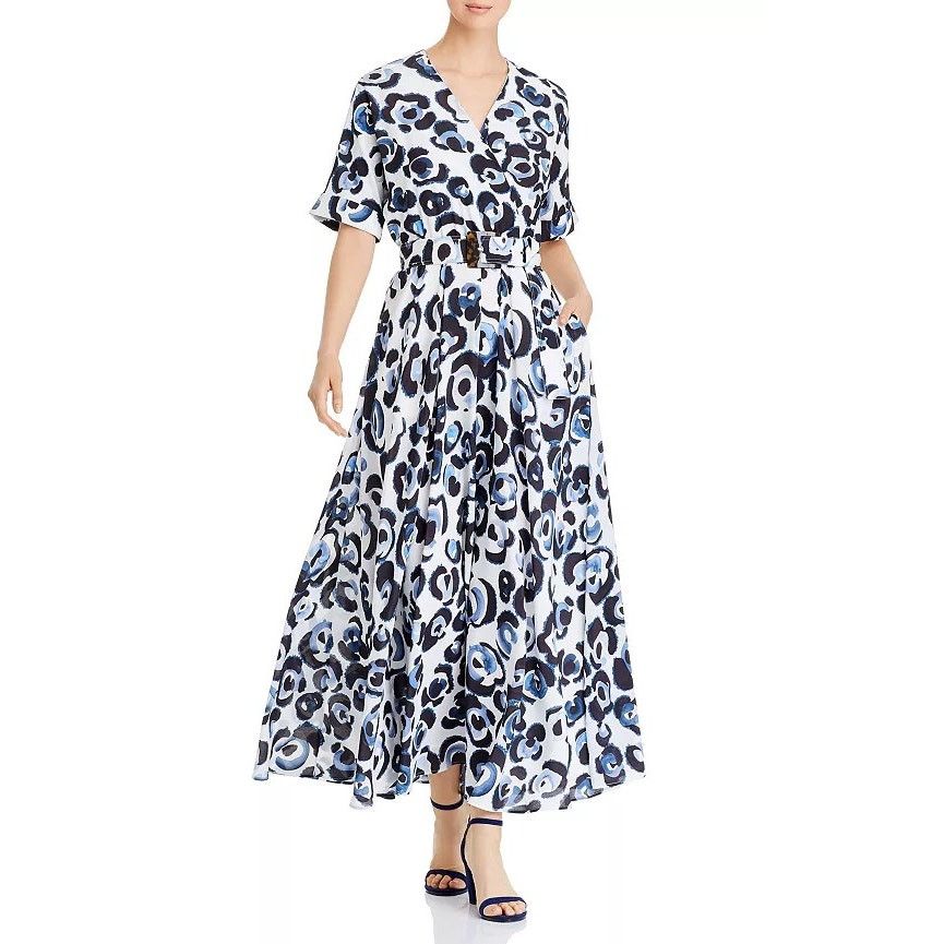 Other Lafayette 148 New York Silk Blue Leopard Belted Dress XS Size XS / US 0-2 / IT 36-38 - 10 Thumbnail