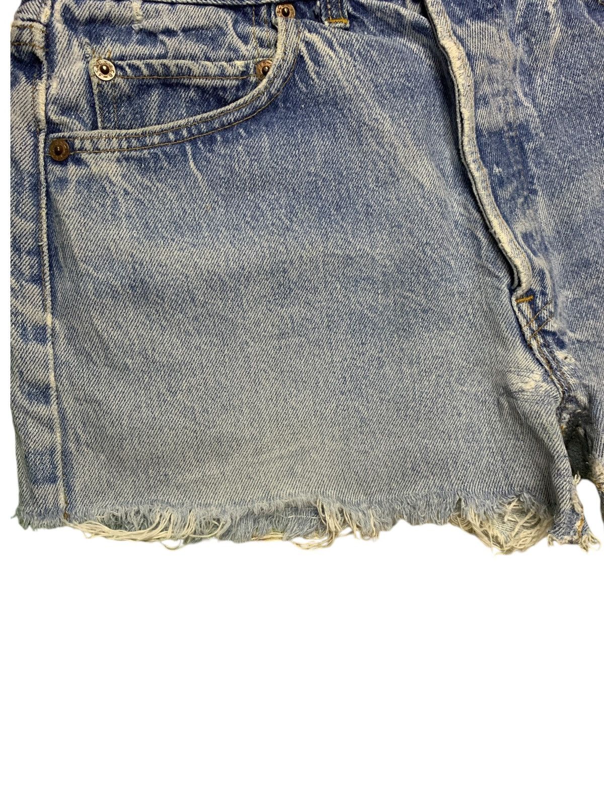 Levi's × Levi's Vintage Clothing Vintage 70s Levis 501 Faded Blue Wash Distressed Jean Shorts Size 28" / US 6 / IT 42 - 6 Thumbnail
