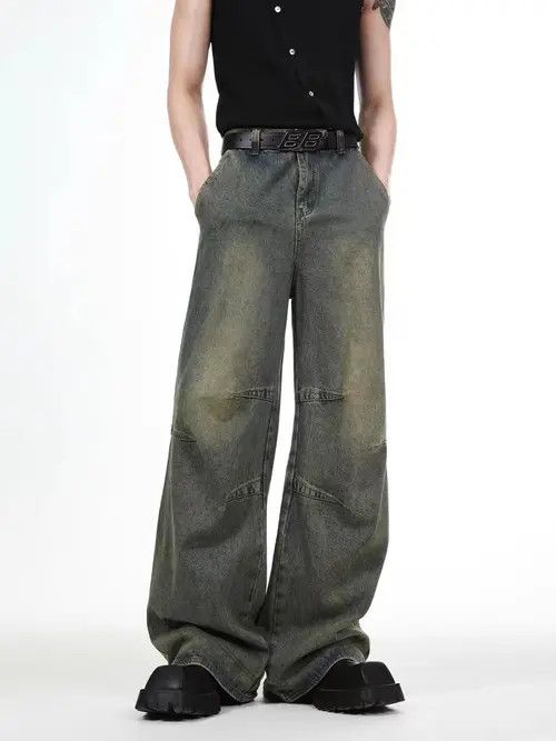 VIBE Vintage washed distressed wide-leg jeans Size US 32 / EU 48 - 7 Thumbnail