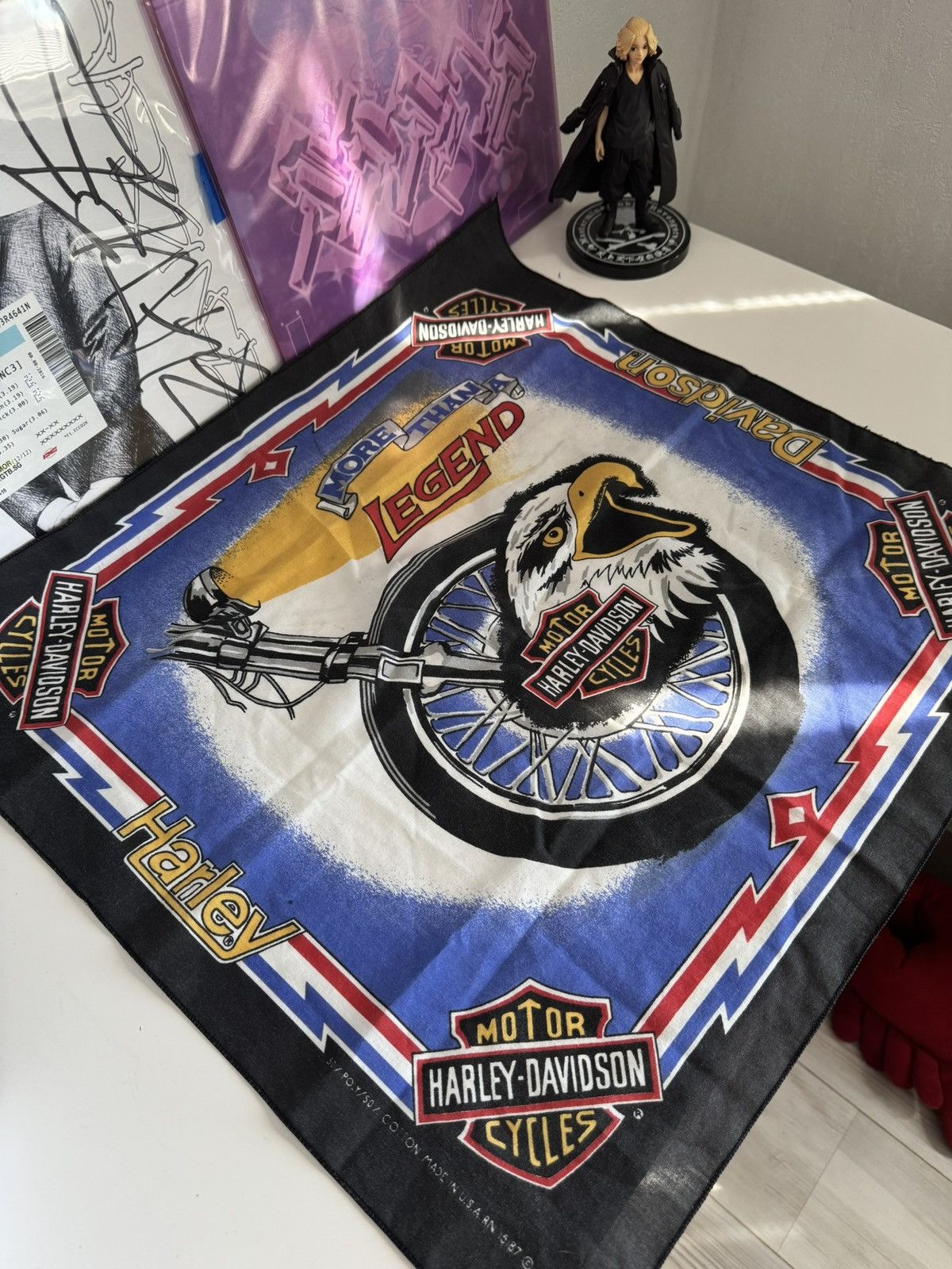Harley Davidson Vintage Harley Davidson Eagle Wheel Bandana Size ONE SIZE - 4 Thumbnail