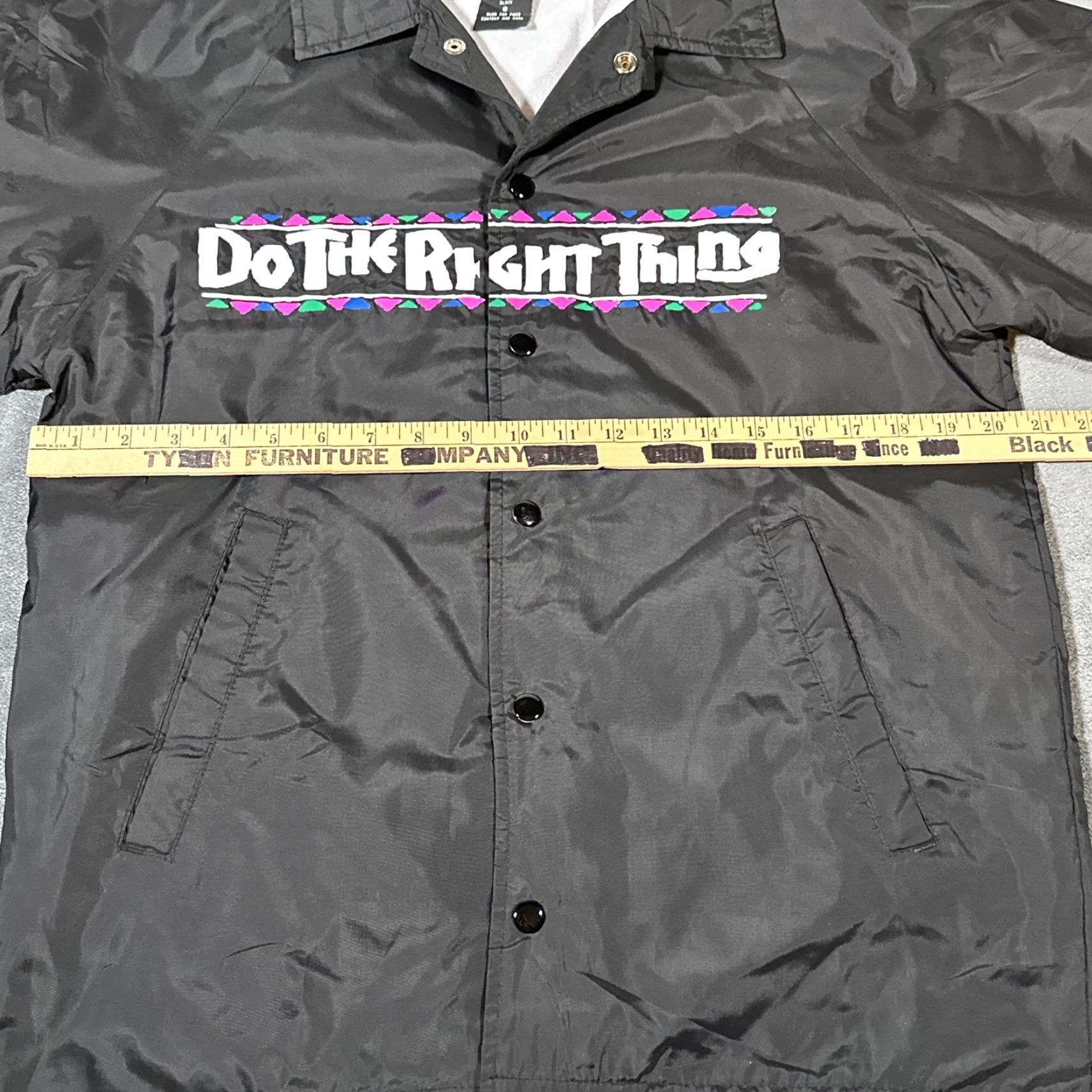 Coach VINTAGE Auburn Sportswear Do The Right Thing Jacket Mens Small Black Windbreaker Snap Button 90s Hip Hop Size US S / EU 44-46 / 1 - 5 Thumbnail