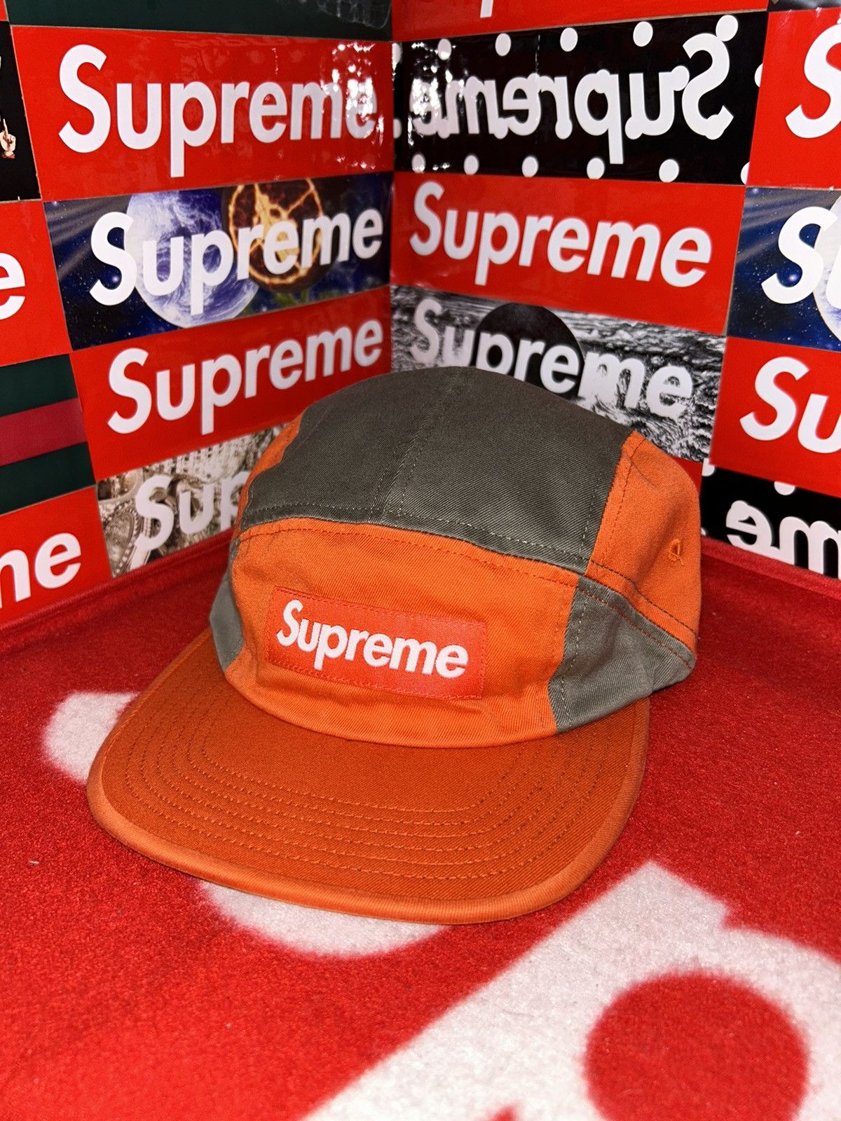 Supreme Supreme Contrast Panel Camp Cap Orange FW18 NEW WITH TAGS Size ONE SIZE - 8 Thumbnail