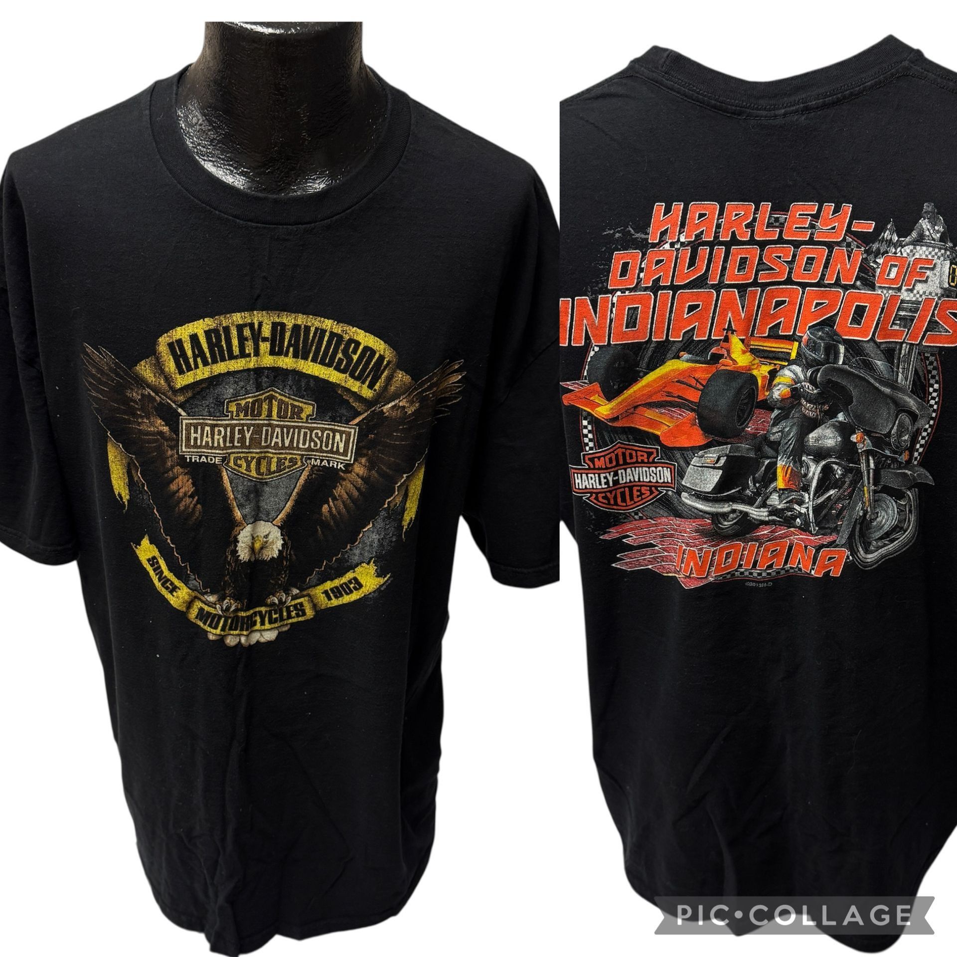 Harley Davidson HD SOARING EAGLE INDIANA RACE CAR Motorcycle Biker T Shirt Size US XXL / EU 58 / 5 - 1 Thumbnail