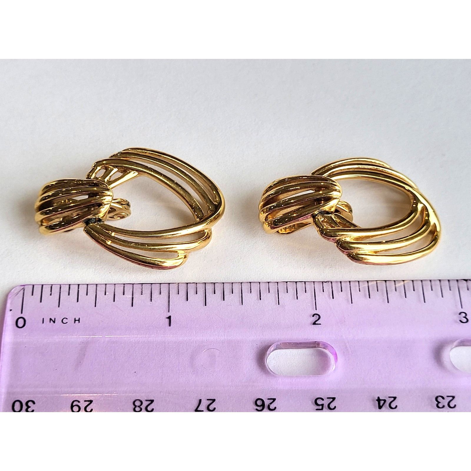 Monet Vintage 1980s Monet Earrings Door Knocker Modernist Clip-On Size ONE SIZE - 10 Thumbnail