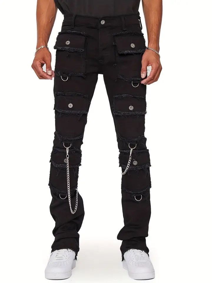 Heavy Industry Multi Pockets Design Denim Cargo Pants