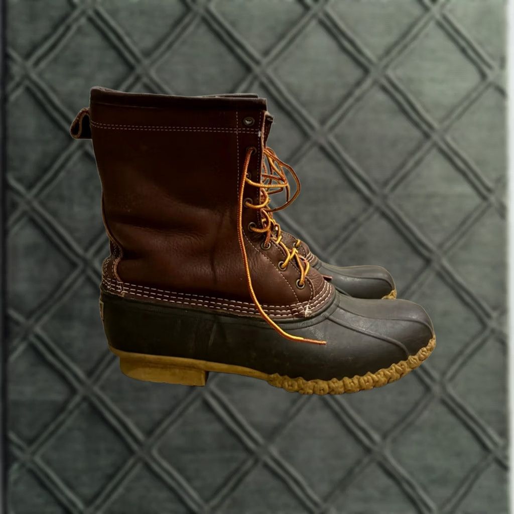 Vintage VINTAGE LL Bean Men’s Fur Shearling Lined Bean Boots Leather Duck Made in USA Size 13 Mens Boots Brown Leather Duck Combat 13 Size US 13 / EU 46 - 1 Thumbnail