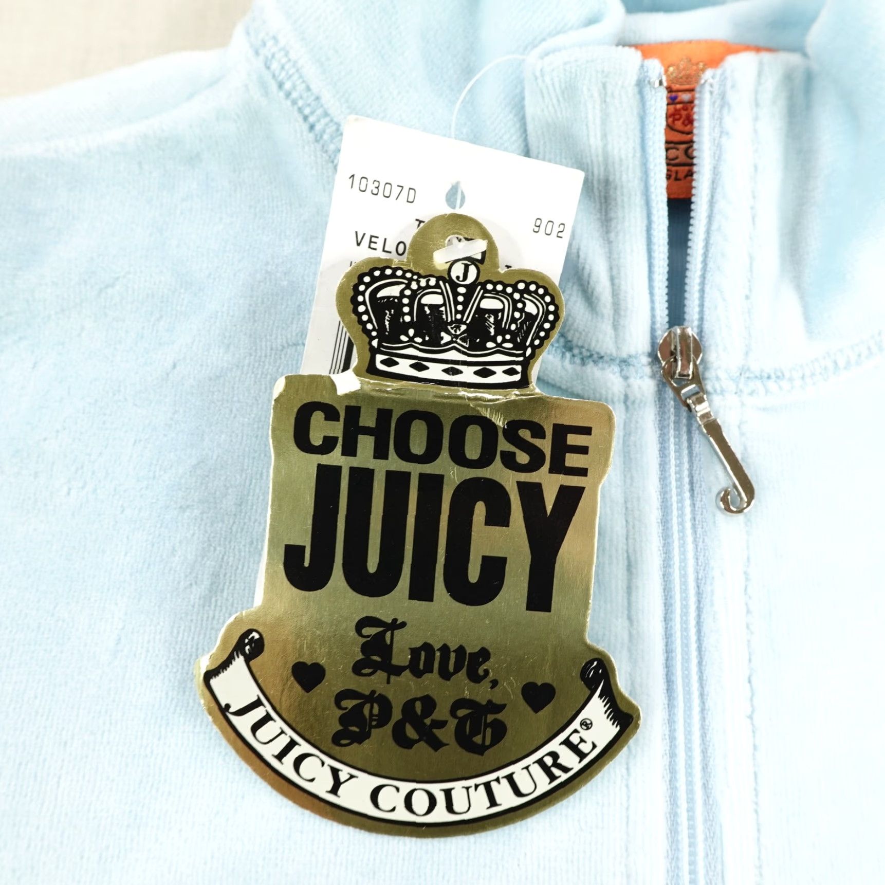 Juicy Couture VINTAGE Juicy Couture Jacket Womens Small Blue Velour Track Suit Top NWT 90s USA Size S / US 4 / IT 40 - 5 Thumbnail