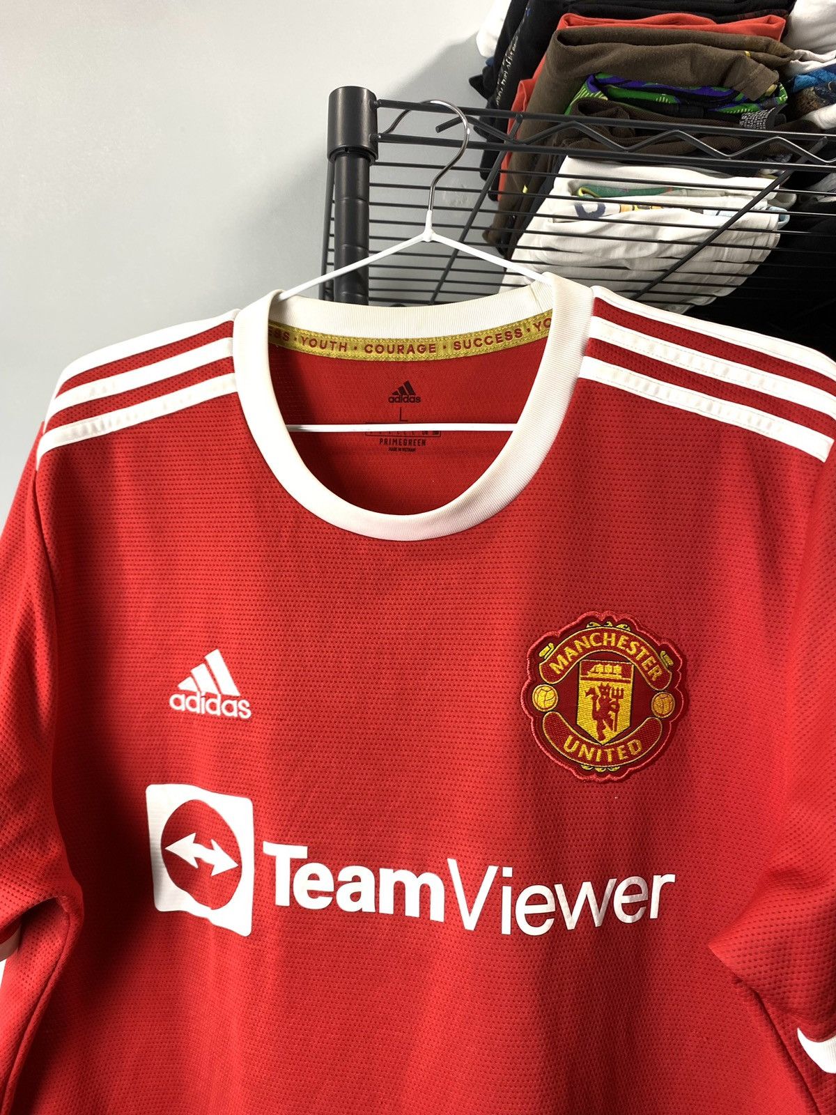 Adidas Adidas Manchester United Soccer Jersey T Shirt Size US L / EU 52-54 / 3 - 3 Thumbnail