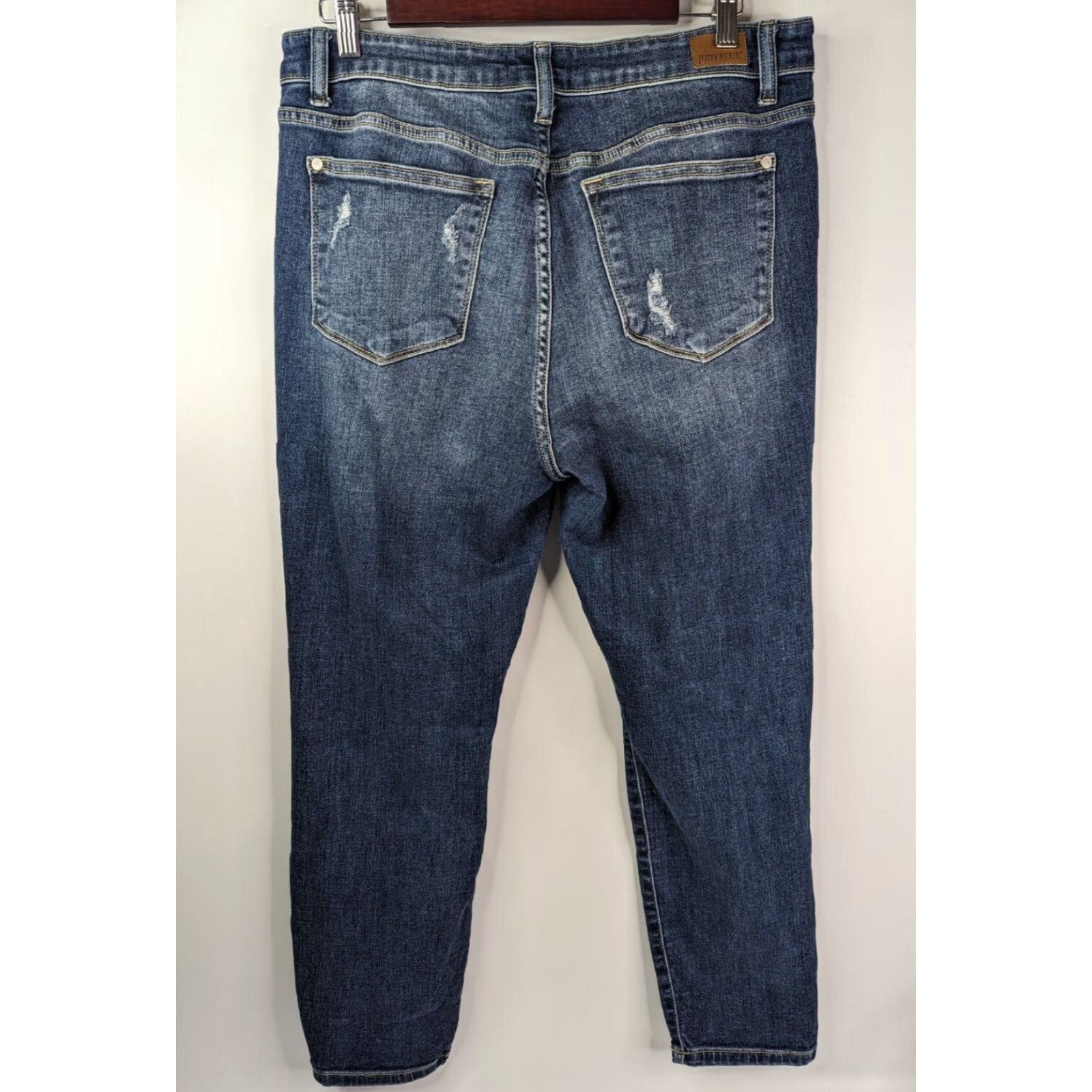 Denime Judy Blue Jeans Boyfriend Distressed Denim Women's Size 13/31 Blue JB82156MD Size 34" / US 12 / IT 48 - 3 Thumbnail