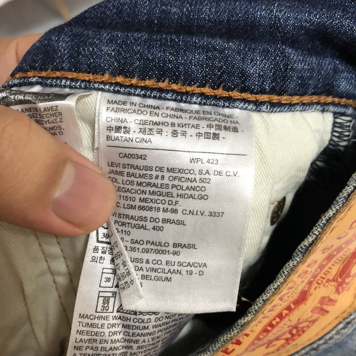 Levi's 513 Levis vintage faded Blue jeans Denim Pants #A2394 Size US 31 - 22 Thumbnail