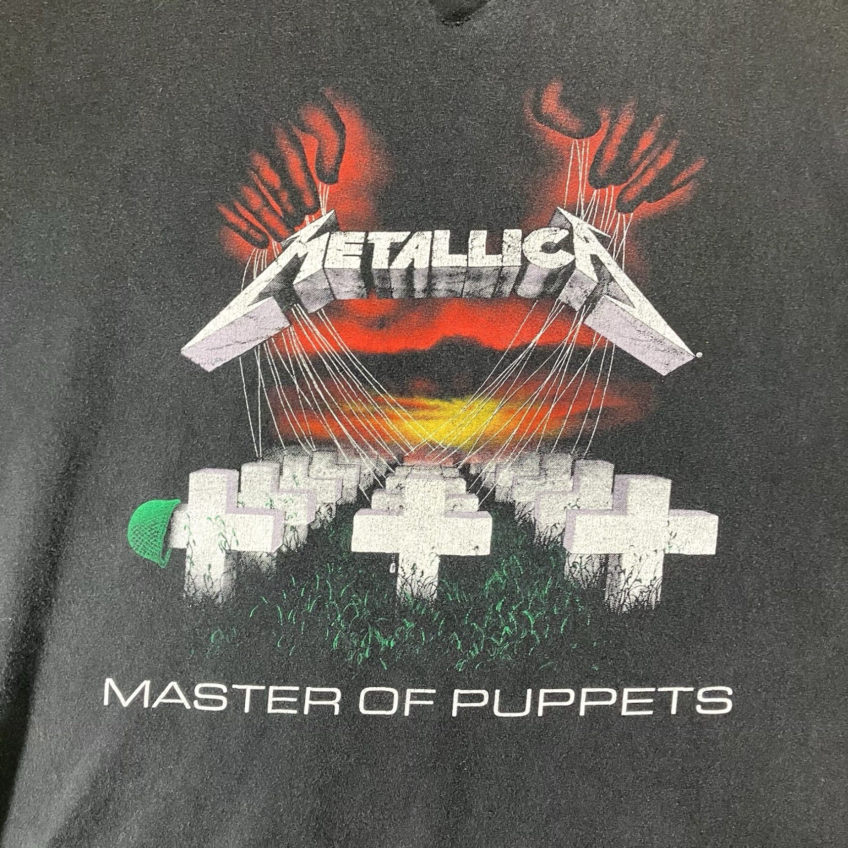 Vintage VINTAGE Metallica Master of Puppets Shirt 90s Men's 2XL Black V-Neck Graphic Print Tennessee River Tag Size US XXL / EU 58 / 5 - 3 Thumbnail
