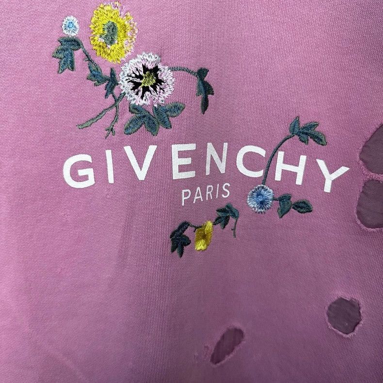 Givenchy Givenchy Floral Embroidery Distressed Hoodie -250 - Main Image