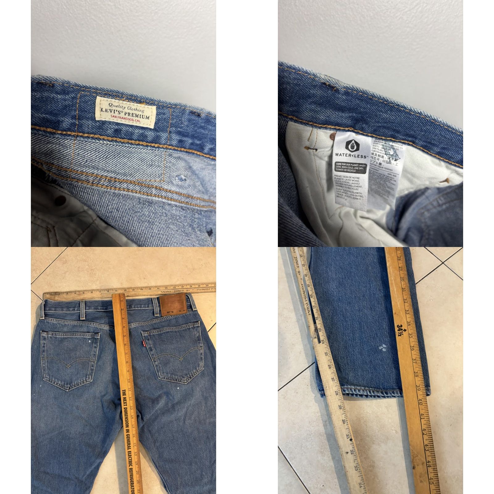 Levi's VINTAGE Levi's 501 Jeans Men's 38x30 Blue Distressed Button Fly Straight High-Rise 5-Pocket Denim Size US 38 / EU 54 - 8 Thumbnail