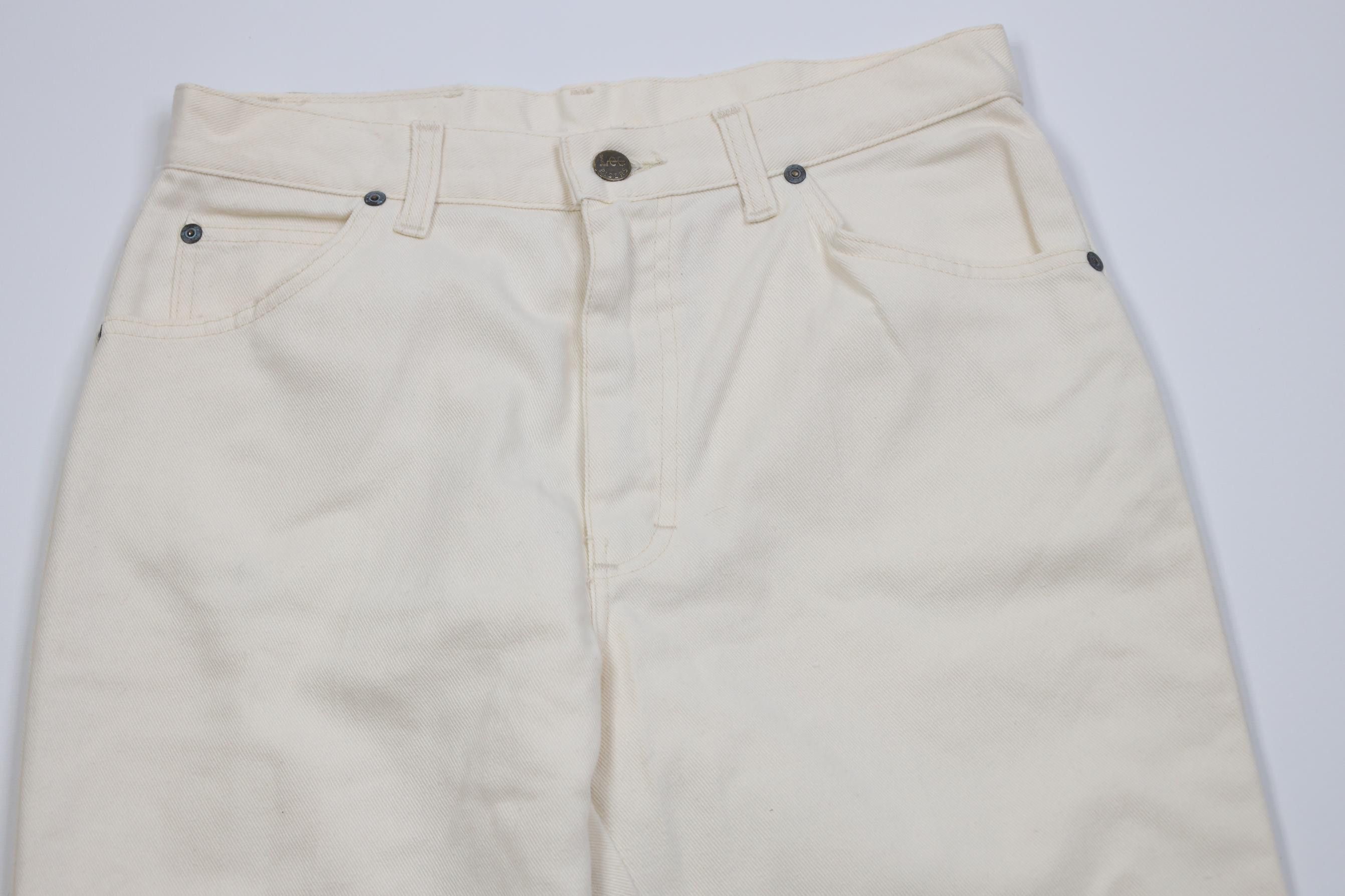 Lee Vintage 70s 80s Lee Flared Bootcut Jeans Cream Cotton USA Size US 30 / EU 46 - 2 Thumbnail