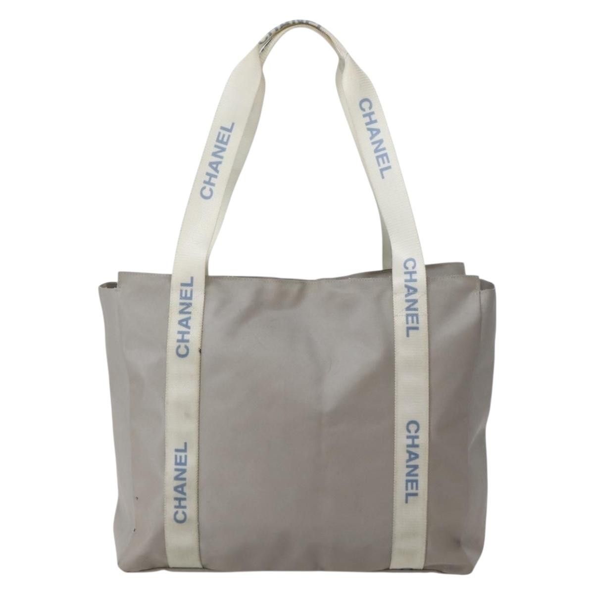 Chanel Chanel Tote Bag Nylon Gray Silver CC Size ONE SIZE - 2 Thumbnail