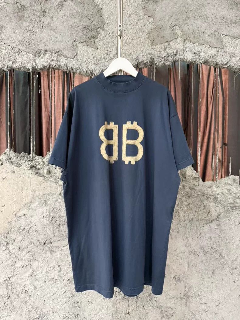 Balenciaga Tibetan Blue Bitcoin Short Sleeve