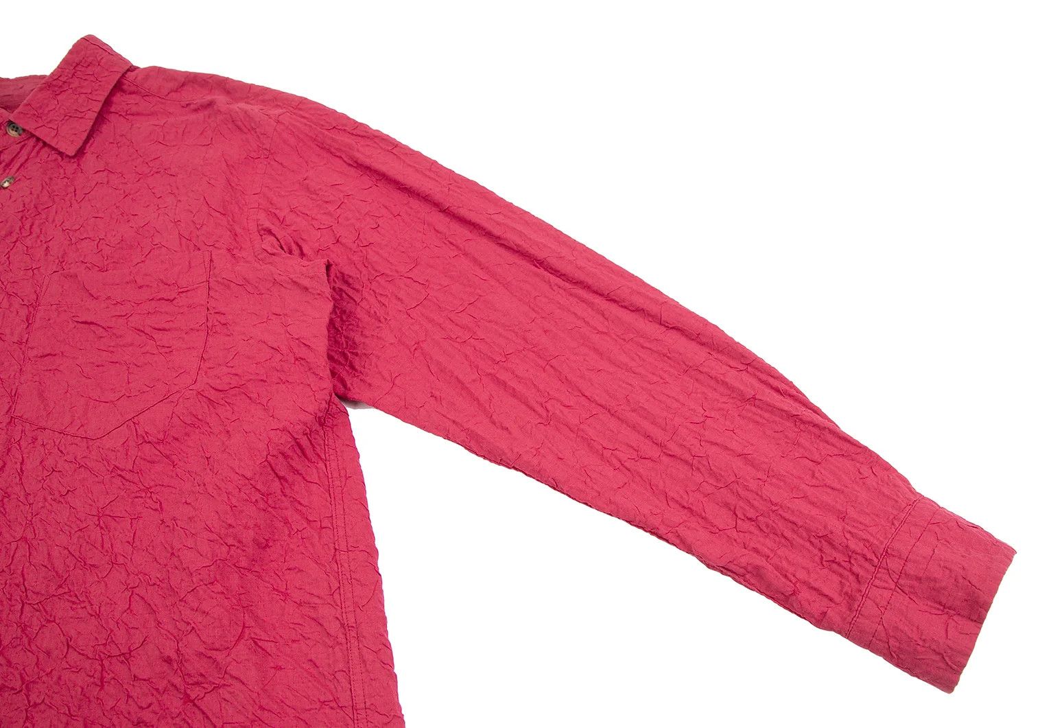 Issey Miyake Cotton Wrinkle Pleats Shirt in Red Size US L / EU 52-54 / 3 - 7 Thumbnail