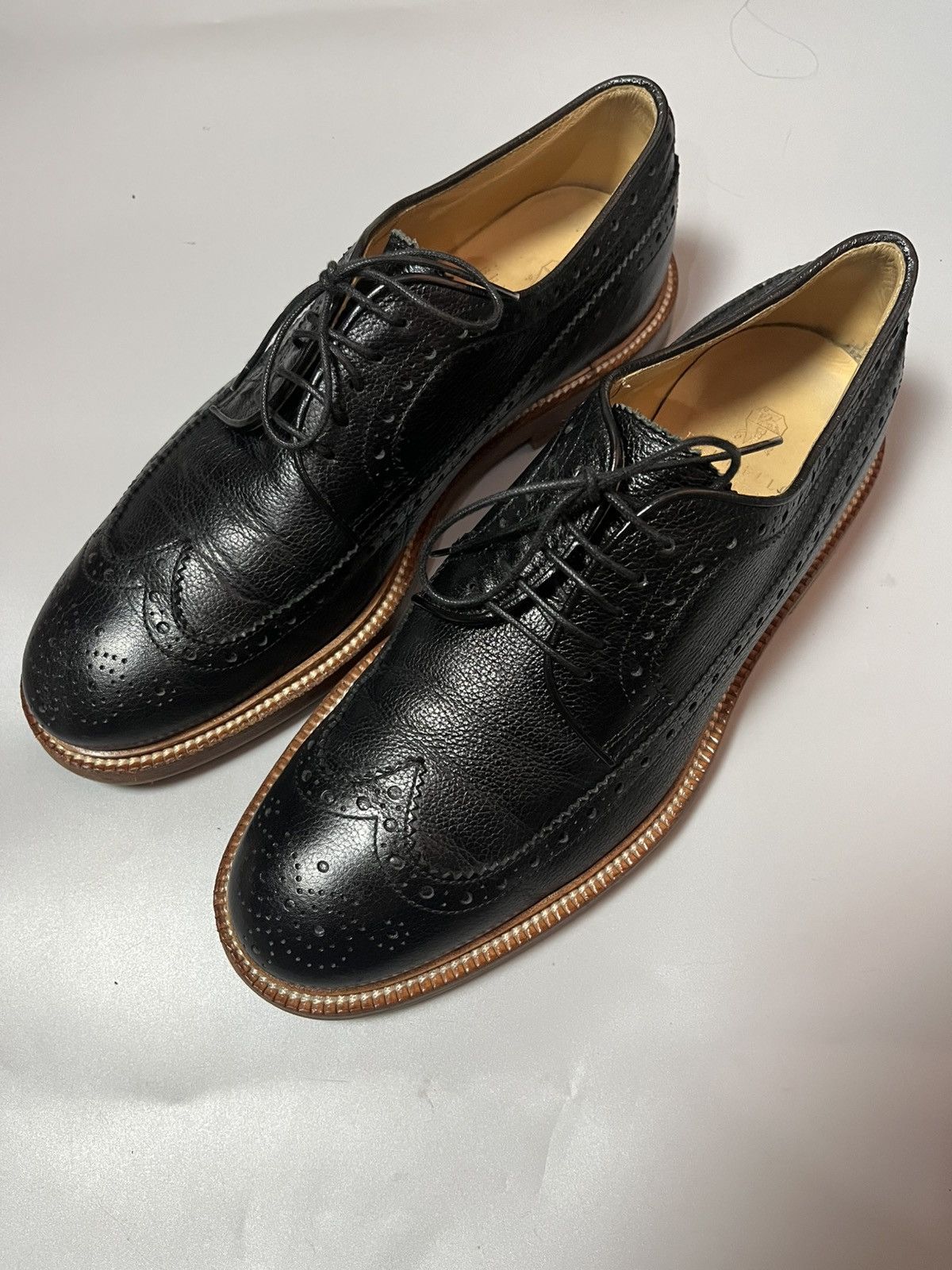 Brunello Cucinelli Brunello Cucinelli grained leather wingtip derby brogues Size US 9 / EU 42 - 4 Thumbnail