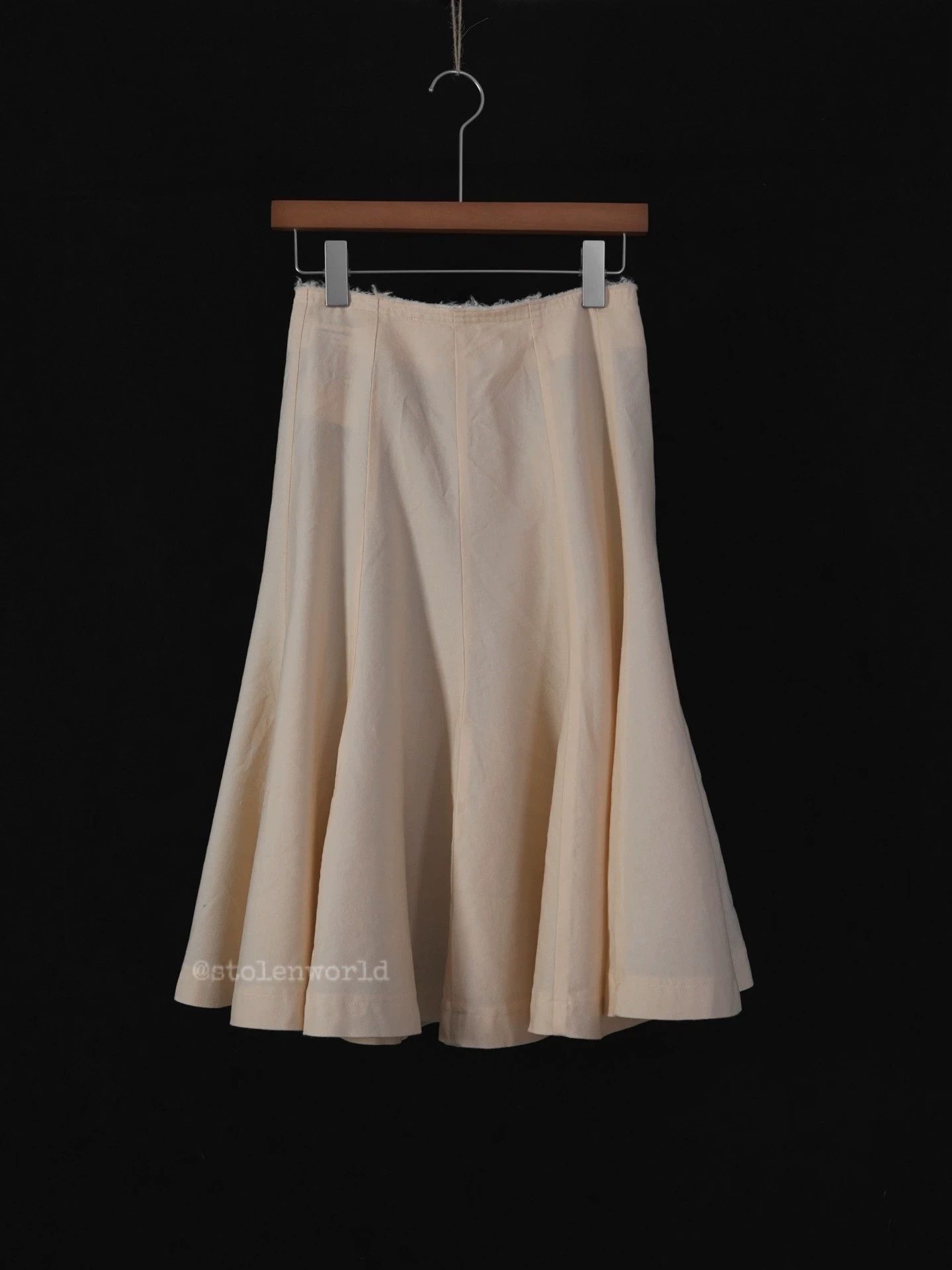 Comme des Garcons Comme des Garçons Cream Small Cut Raw Edge Umbrella Skirt SS Size 25" / US 0 / IT 36 - 7 Thumbnail