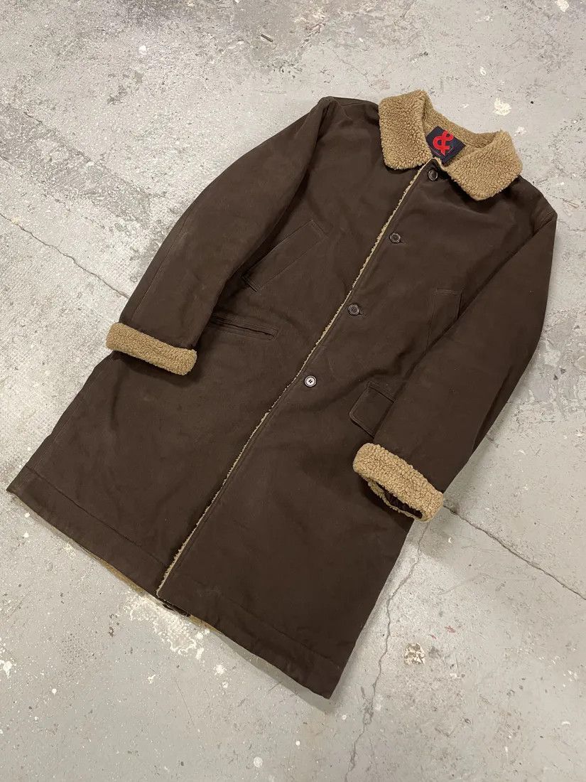 Dolce & Gabbana × Vintage 1990s Dolce & Gabbana Brown Long Shearling Jacket Size US L / EU 52-54 / 3 - 3 Thumbnail