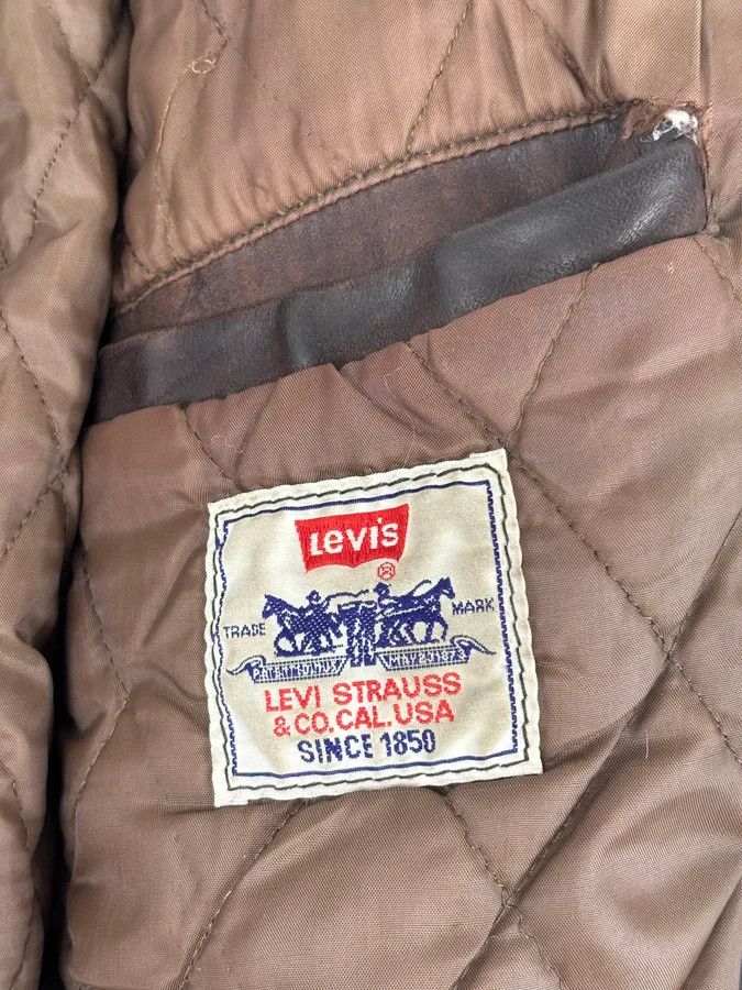 Levi's 2000s Levis Brown Leather Multi-Pocket Leather Jacket Size US L / EU 52-54 / 3 - 11 Thumbnail
