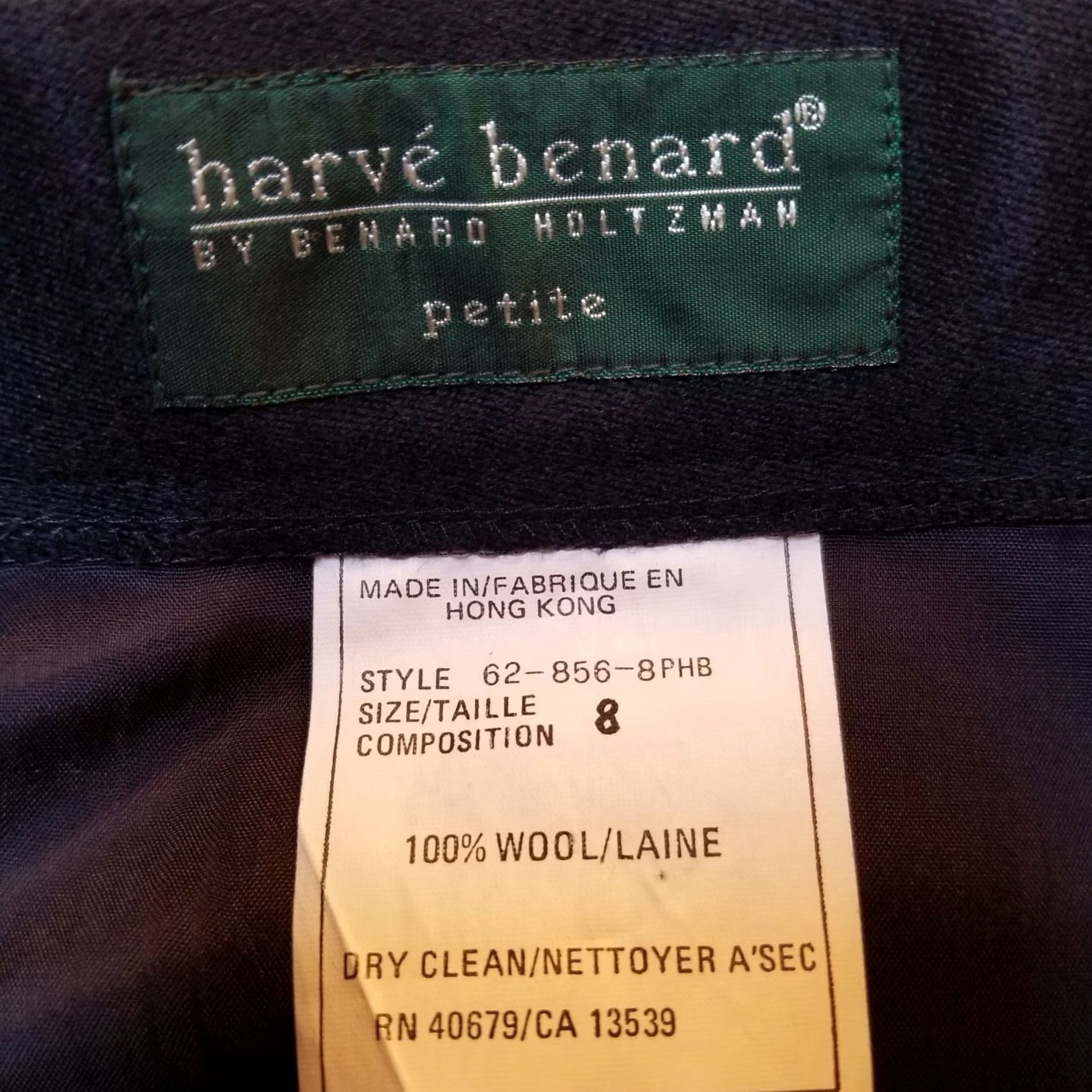 Vintage harvé benard by Benard Holtzman Womens Wool Button-Detail Midi Skirt Sz 8 Petite Black Size 30" / US 8 / IT 44 - 3 Thumbnail