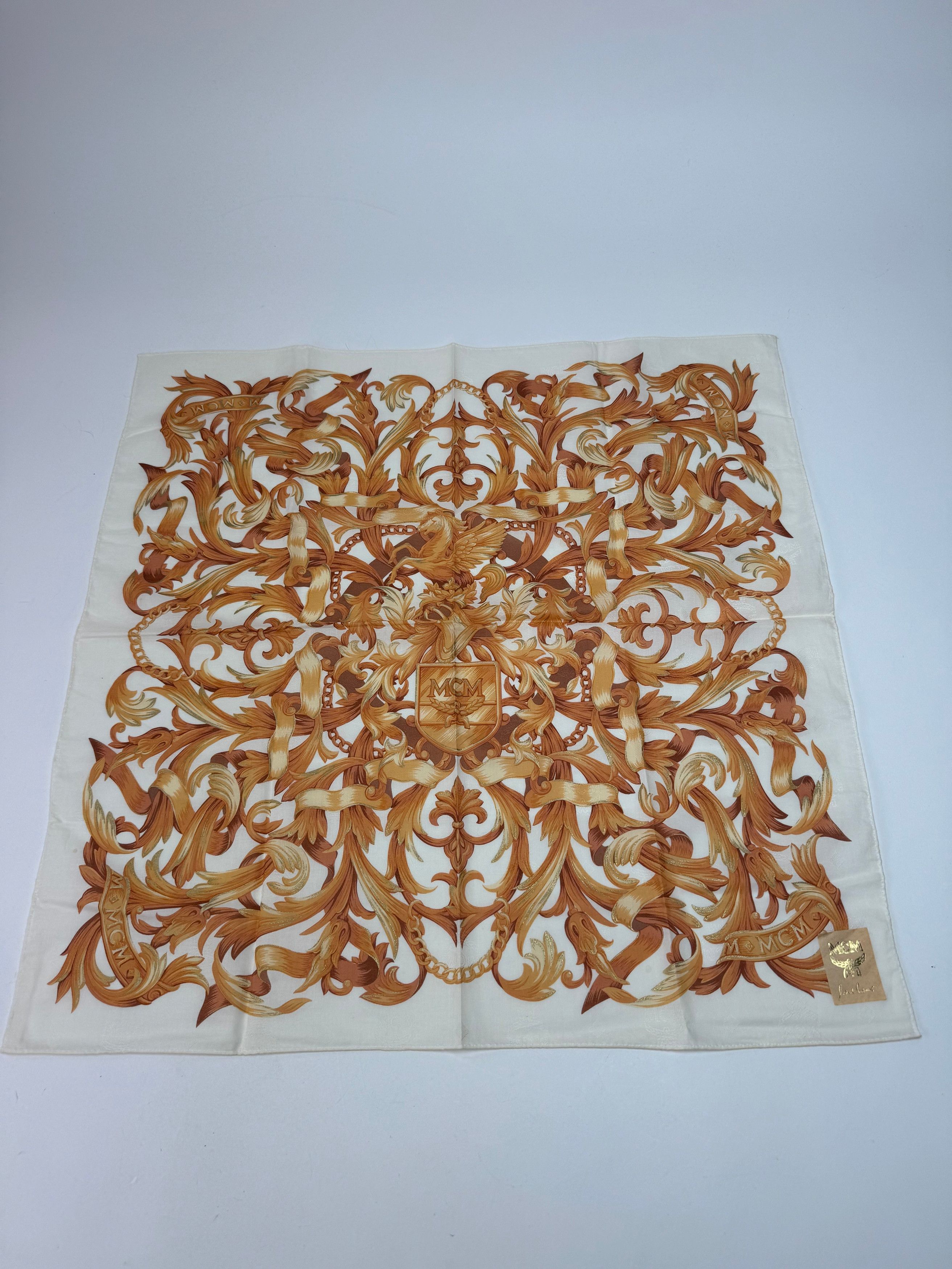MCM Vintage Scarf White Gold Size ONE SIZE - 1 Thumbnail