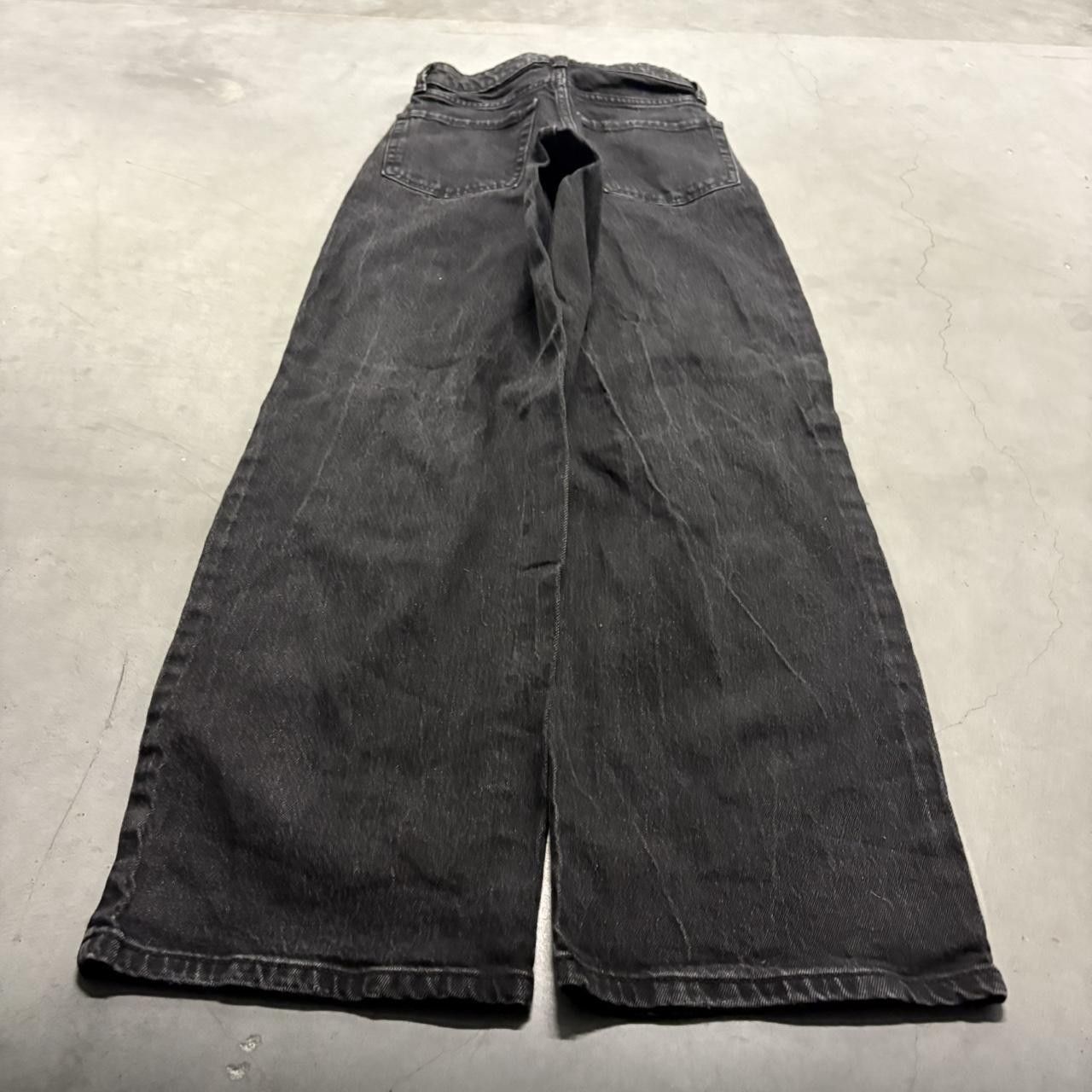 Japanese Brand × Vintage Crazy Vintage Y2K Super Baggy Black Ripped Denim Jeans! Size US 26 / EU 42 - 4 Thumbnail