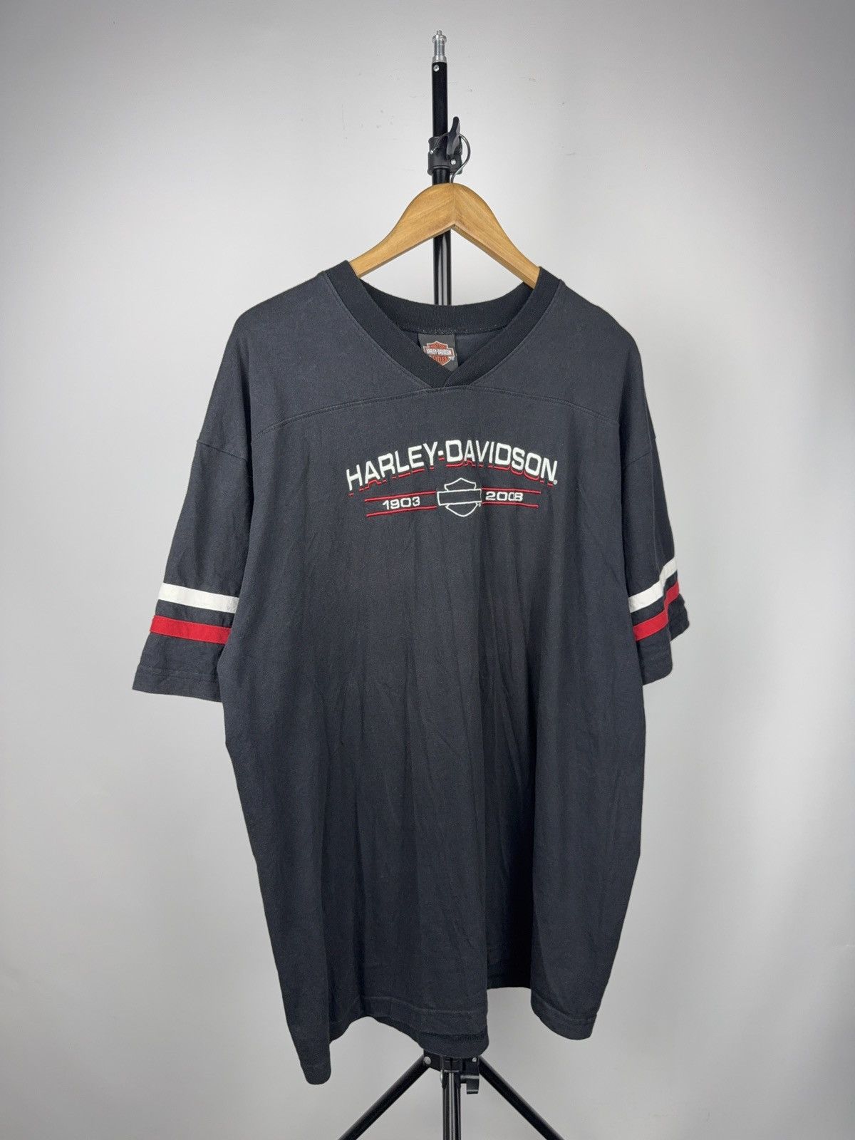 Harley-Davidson NEW YORK CITY V-Neck T-Shirt Made USA 2XL