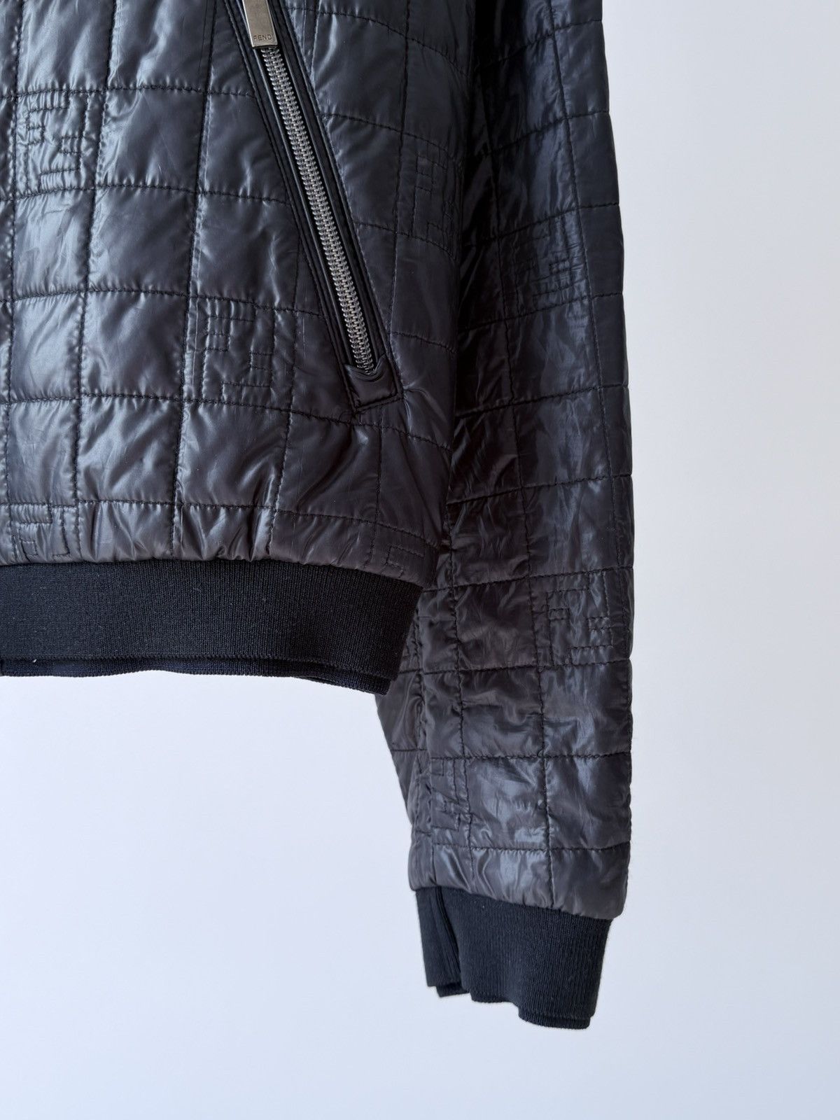 Fendi Fendi Black Quilted Monogram Logo Jacket Size US M / EU 48-50 / 2 - 2 Thumbnail