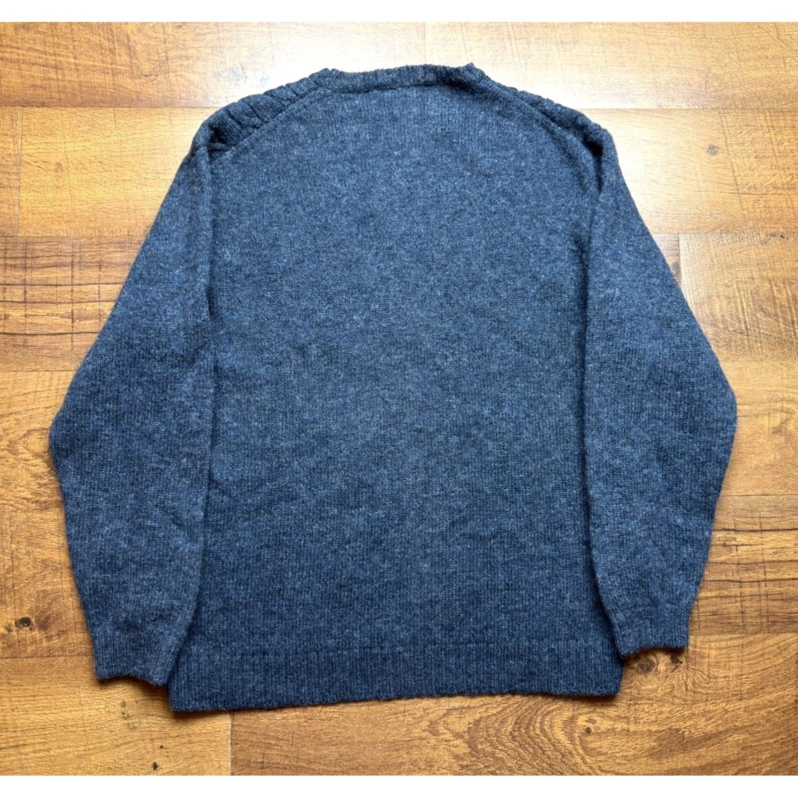 Vintage Line Of Trade Fisherman Sweater Navy Cable-Knit 100% Shetland Wool Men’s 2XL Size US XXL / EU 58 / 5 - 3 Thumbnail