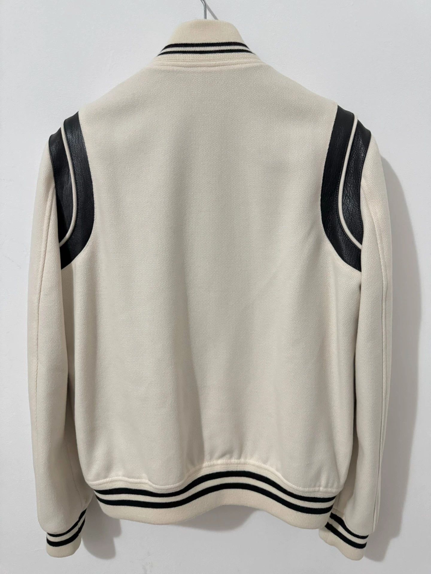 Saint Laurent Paris Saint Laurent leather black and white baseball jacket. Size XL / US 12-14 / IT 48-50 - 2 Thumbnail
