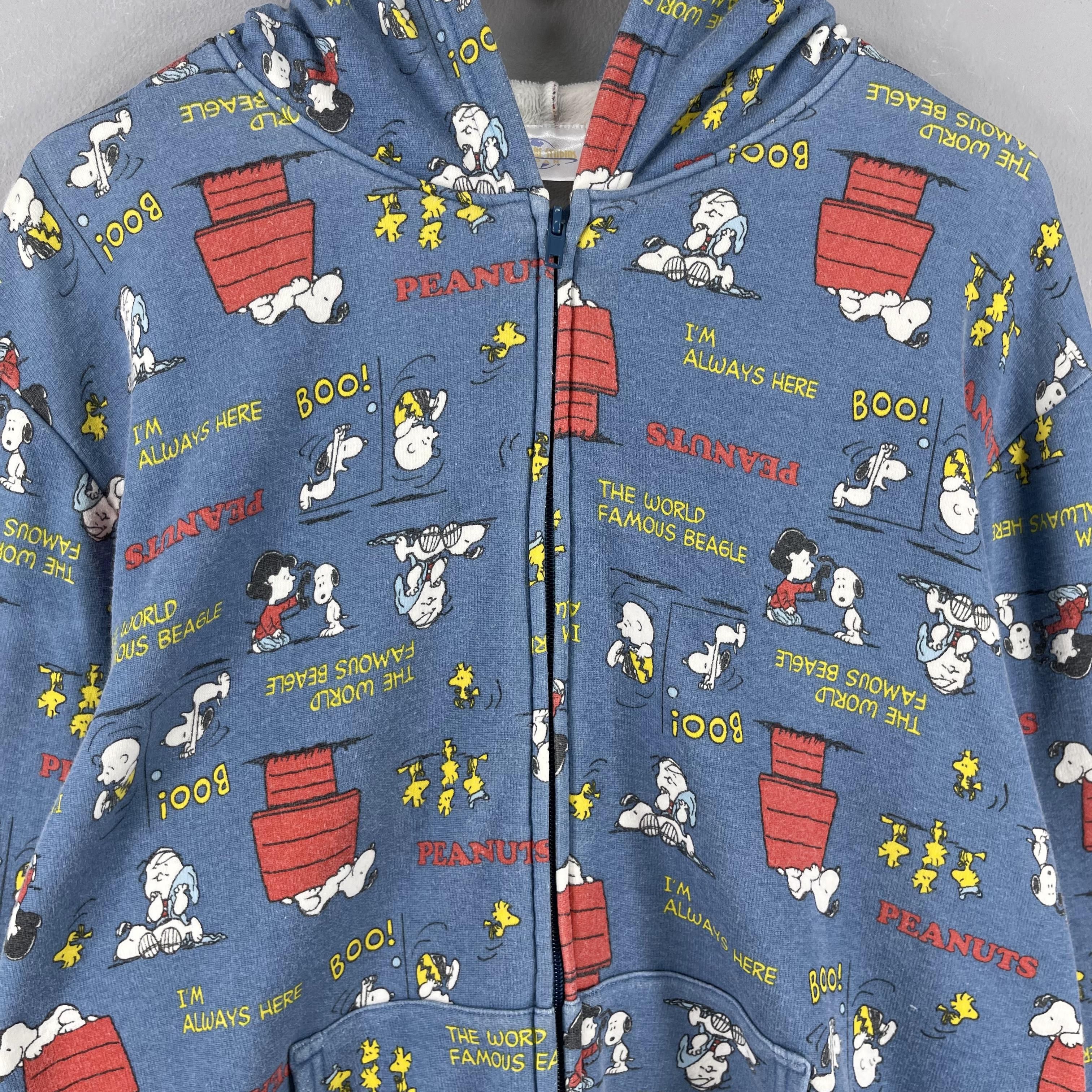Peanuts Vintage SNOOPY Joe Cole Cartoon All Over Print Zipper Hoodie Size US L / EU 52-54 / 3 - 2 Thumbnail