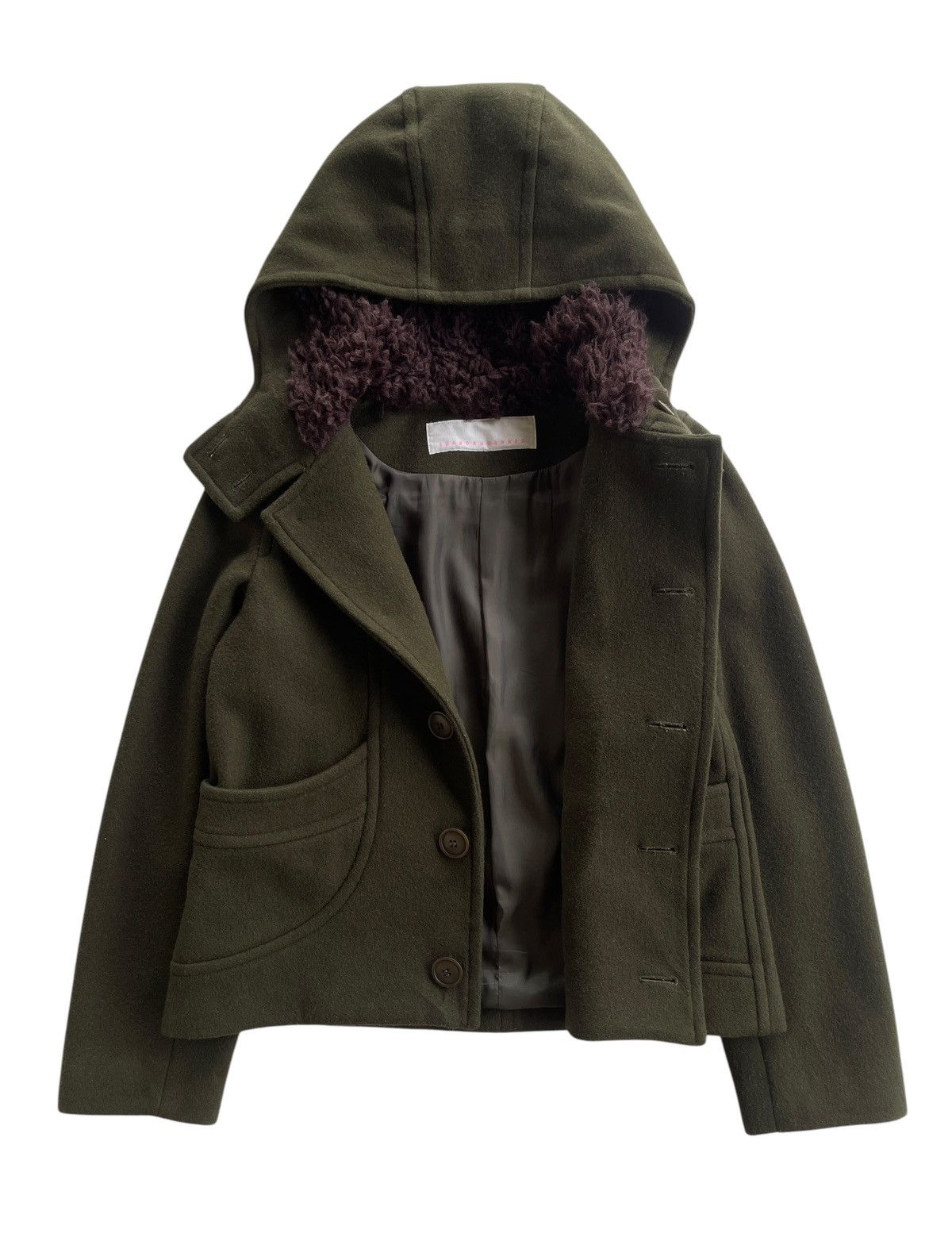 Issey Miyake Wool Bono Hooded Cropped Jacket Size M / US 6-8 / IT 42-44 - 1 Thumbnail