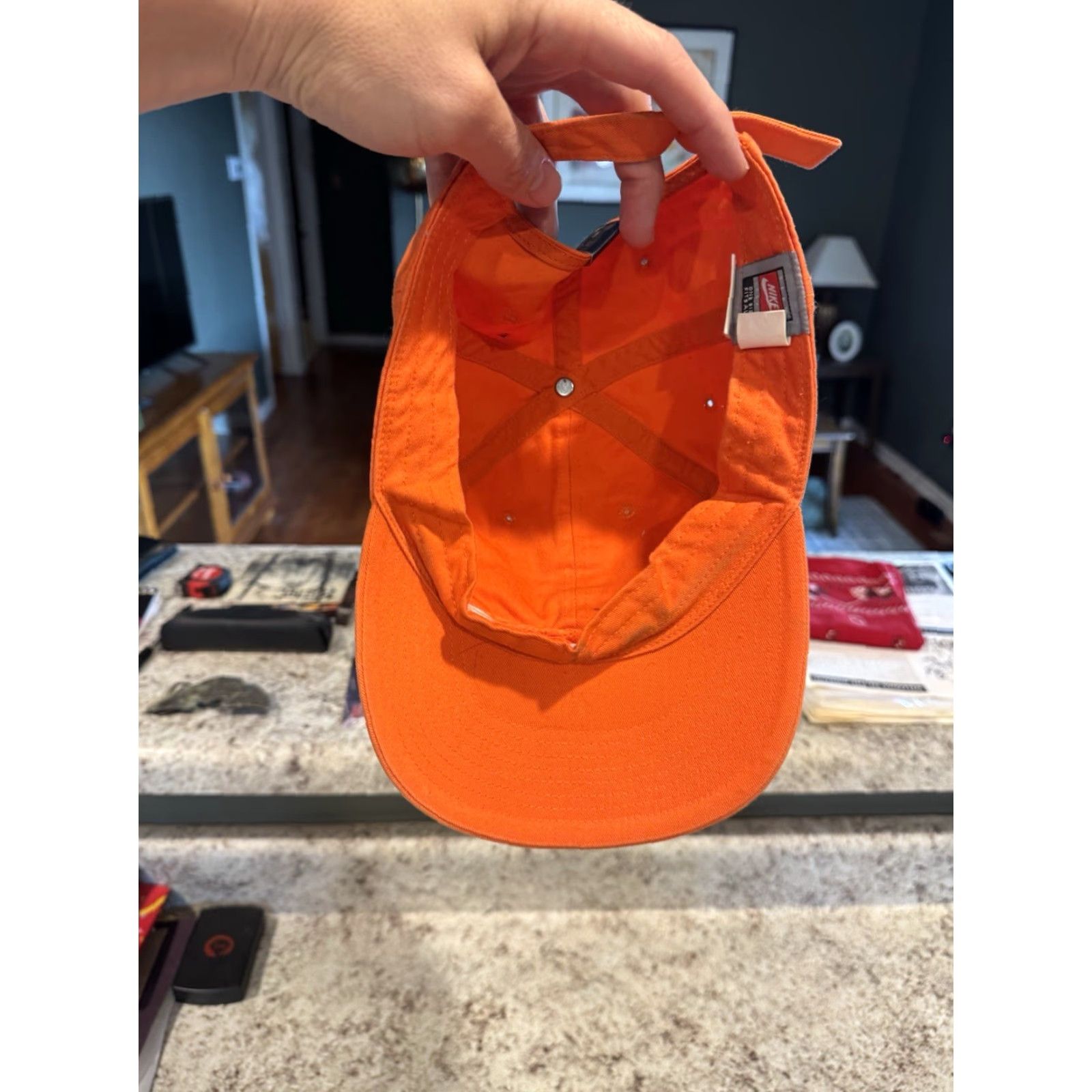 Nike VINTAGE Nike Team Sports Detroit Tigers Pennant Cooperstown Strapback Hat MLB Men One Size Orange Adjustable Cotton Baseball Cap Size ONE SIZE - 7 Thumbnail