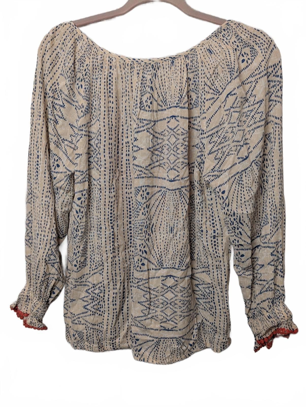 Other THML Women's Embroidered Bohemian Tassel Peasant Top Blouse Size S / US 4 / IT 40 - 2 Thumbnail