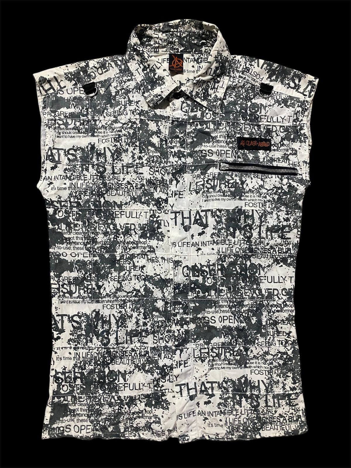 Vintage Anarchy Clash Ahead Patchwork Tailoring Design Sleeveless Size US XS / EU 42 / 0 - 1 Thumbnail