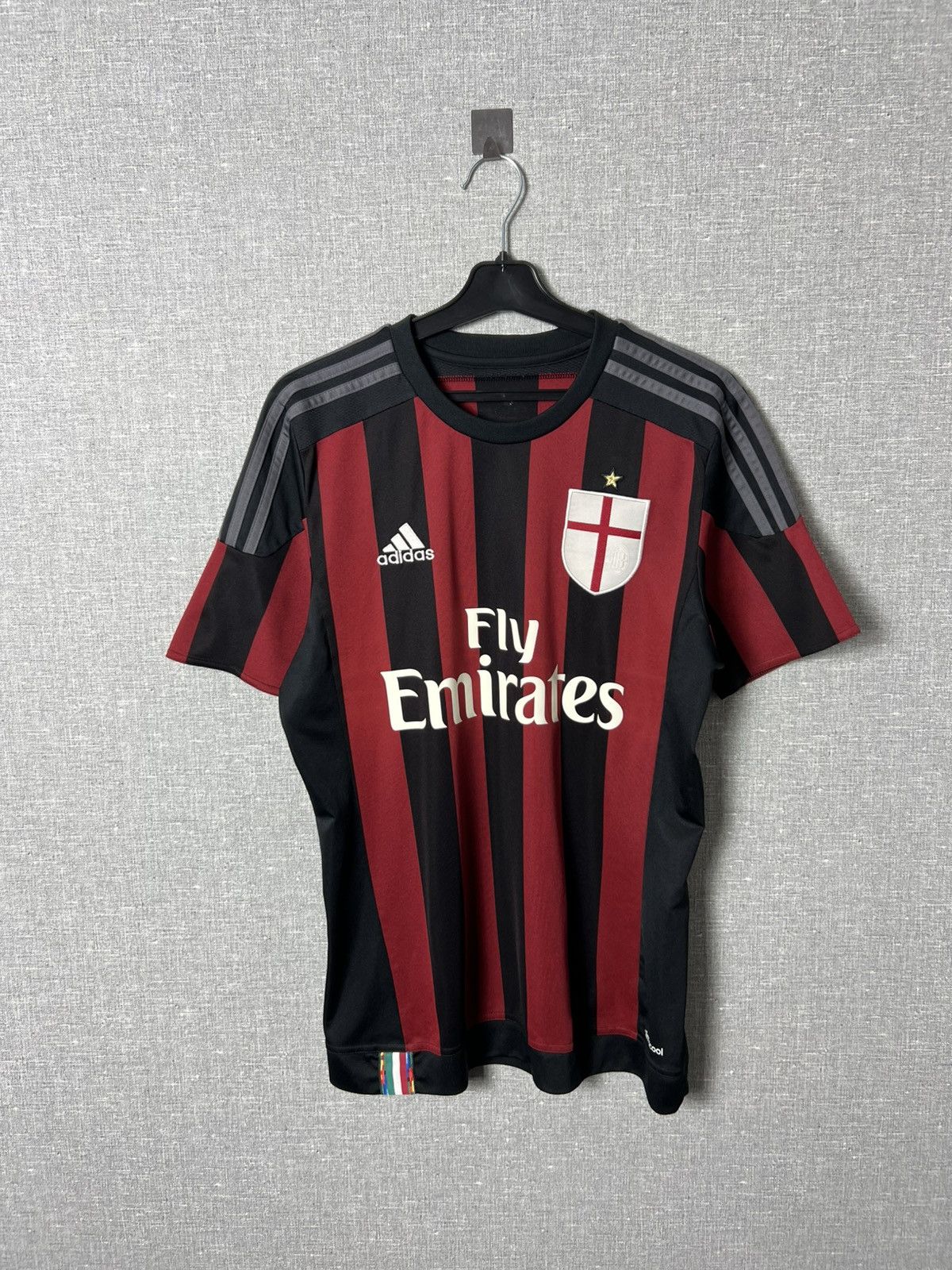Adidas 2015 / 2016 AC Milan Italy Adidas Vintage Home Soccer Jersey Size US M / EU 48-50 / 2 - 1 Thumbnail