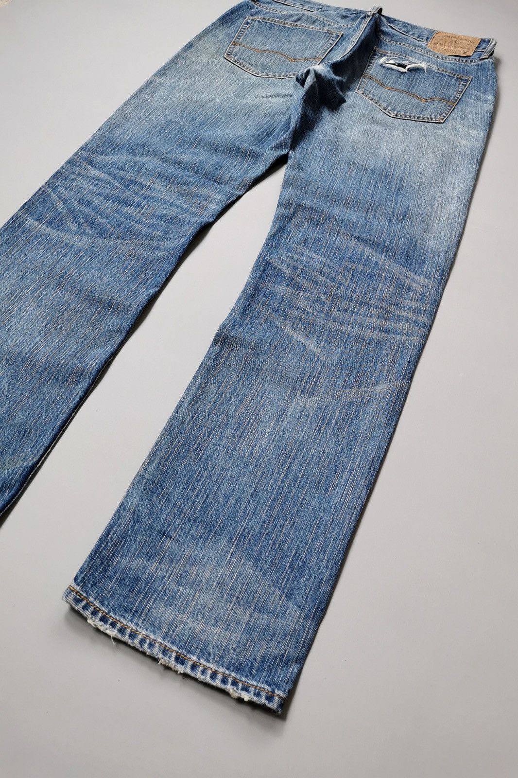 American Eagle Outfitters American Eagle Slim Straight Patchwork Distressed Jeans Size US 34 / EU 50 - 9 Thumbnail