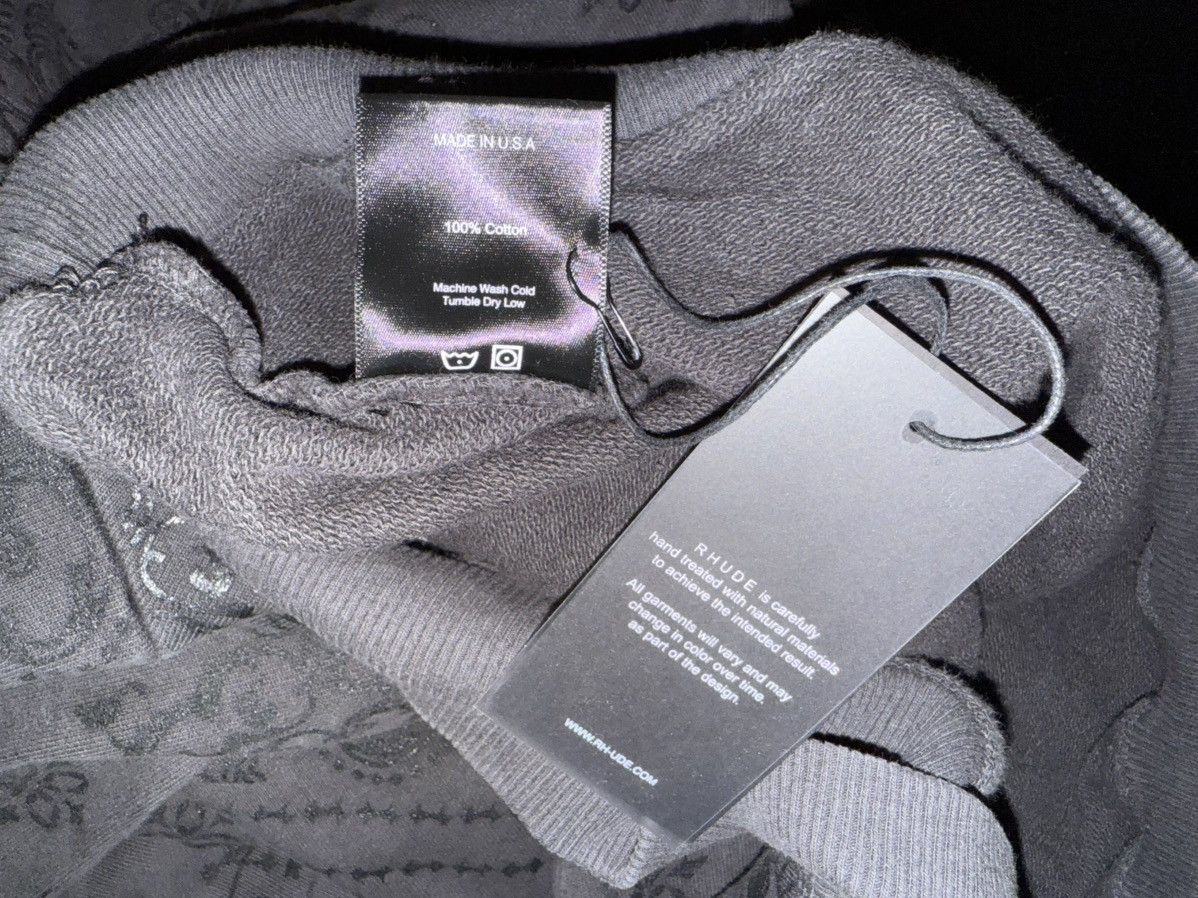 Rhude Rhude Paisley Monogram Hoodie Vintage Black Size Medium Size US M / EU 48-50 / 2 - 8 Thumbnail