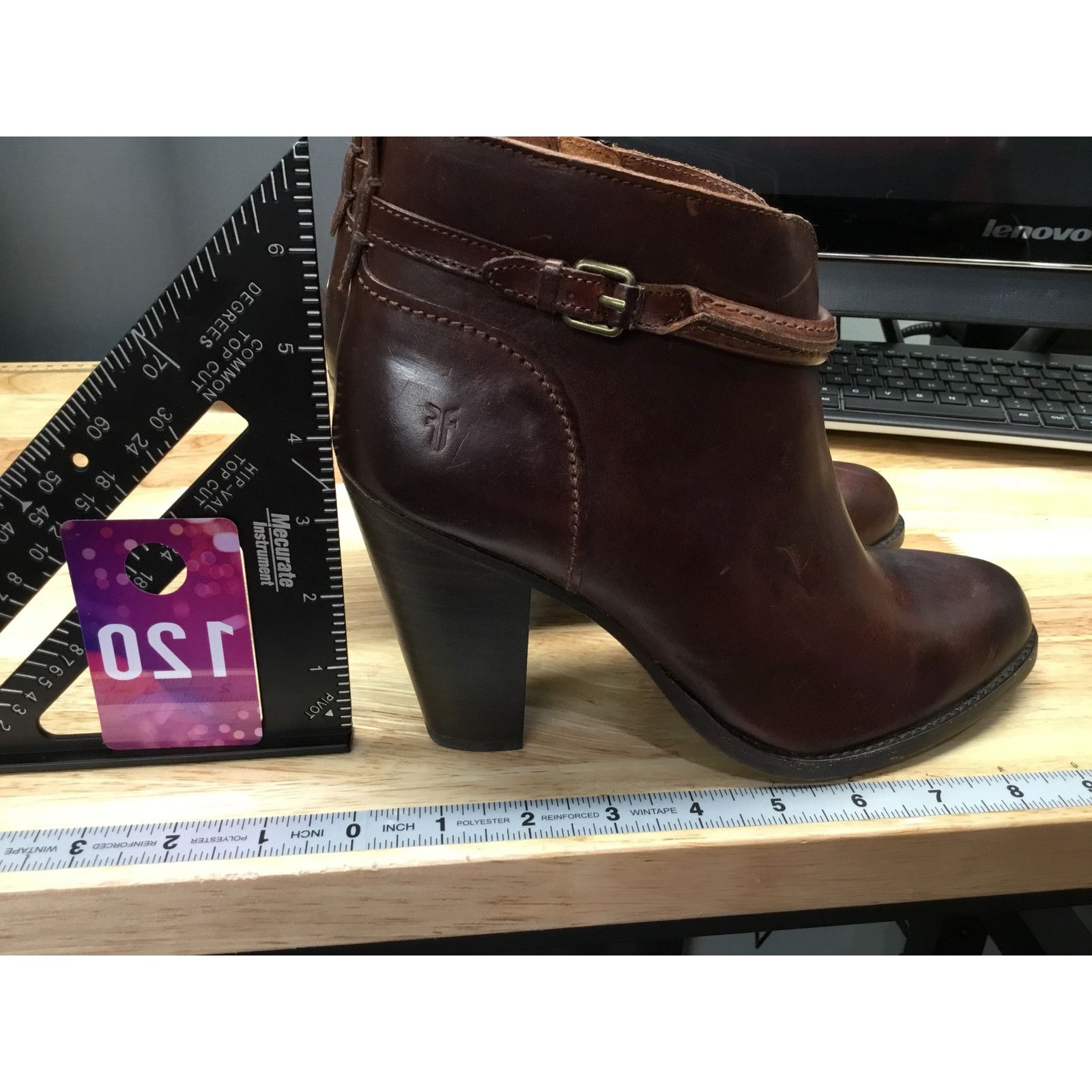 Frye Frye Jenny Seam Bootie Boots Women's Brown Leather Buckle 9 Size US 9 / IT 39 - 2 Thumbnail