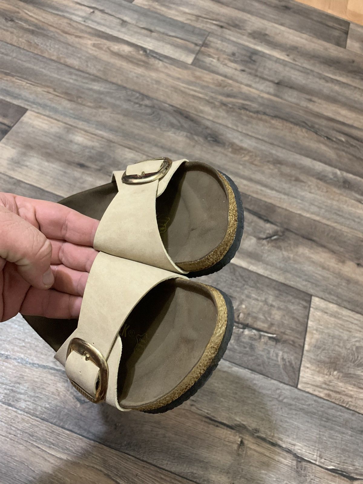 Birkenstock Birkenstock Madrid Big Buckle Women’s Nubuck Leather Slides Size US 8 / IT 38 - 3 Thumbnail