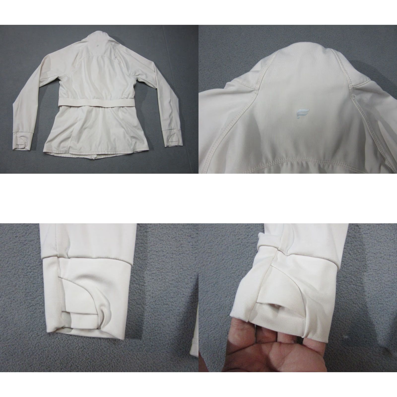 Fabletics Fabletics Womens Jacket Small White Logo Training Thumbholes Full Zip Size S / US 4 / IT 40 - 8 Thumbnail