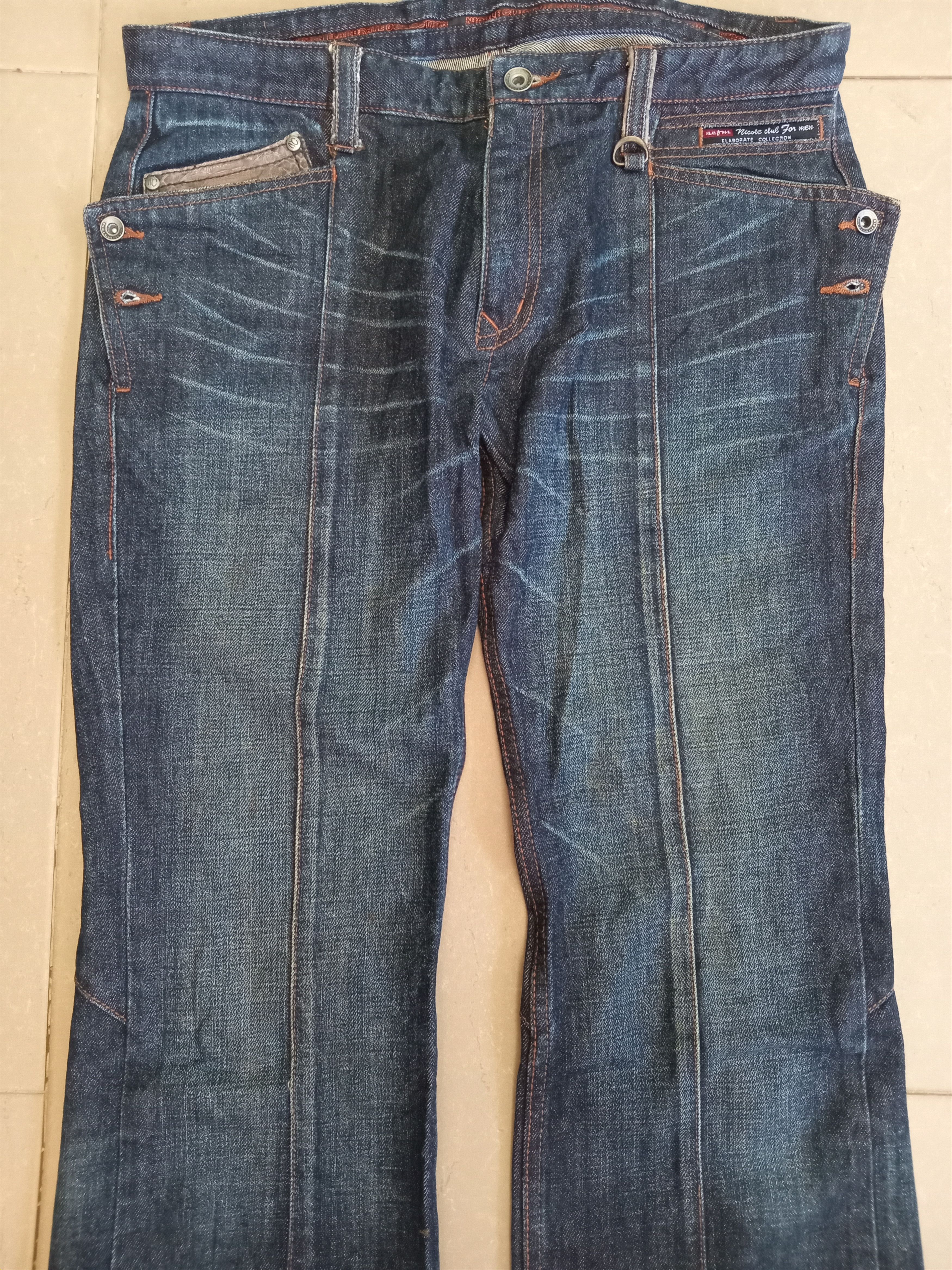 Japanese Brand × Nicole Club × Tornado Mart Japanese Brand Nicole Club For Men Snake Skin Flare Jeans Size US 33 - 12 Thumbnail